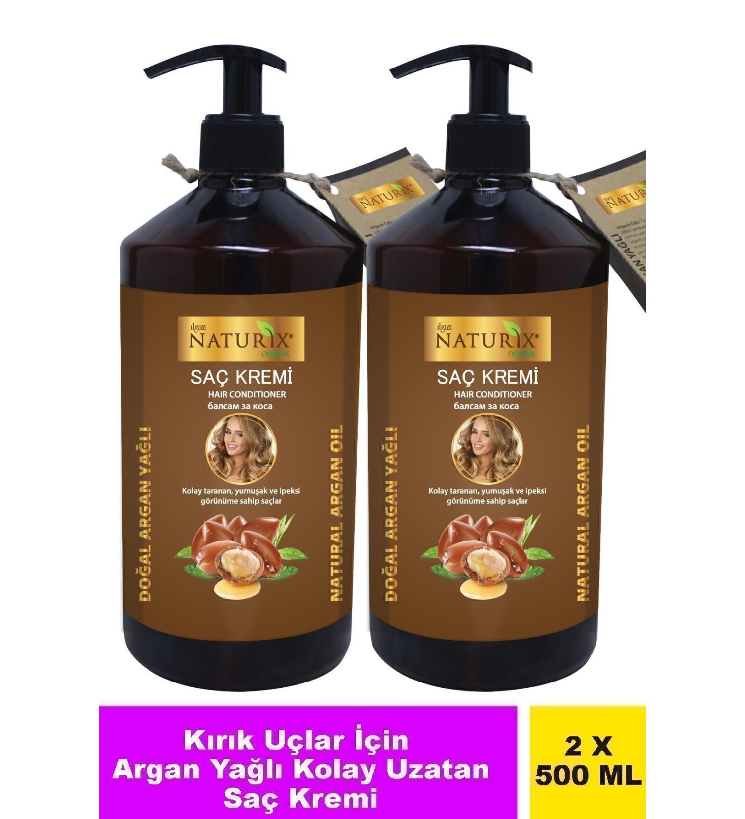Ilgaz Naturix Organix 2-Pack Fast Hair Growth Effect Natural Argan Oil Hair Care Cream 500 Ml Argan Hair Cream - Buy Online on GoSupps.com