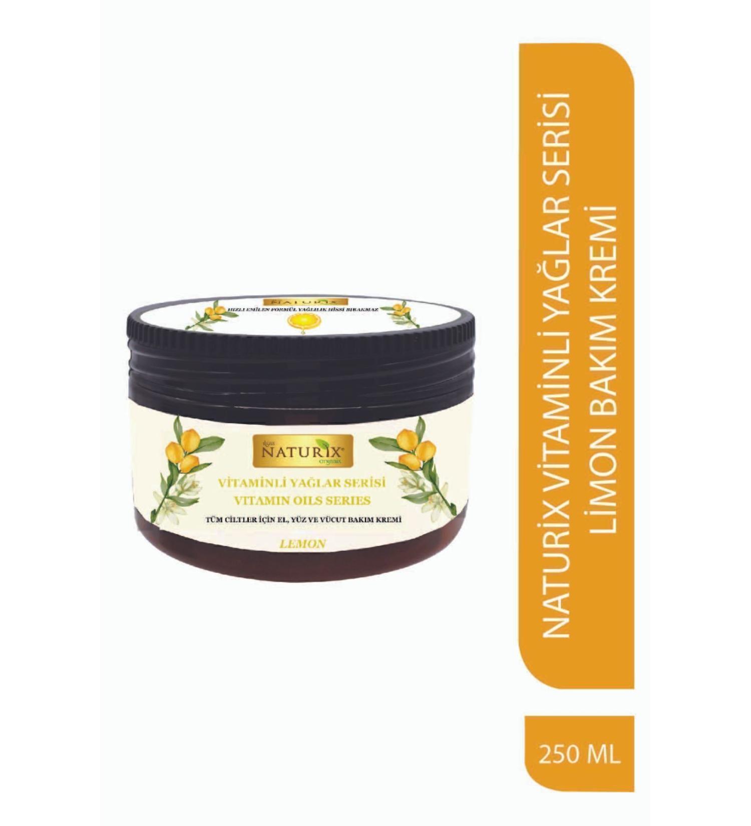 Naturix Vitamin Oils Series Lemon Essence Hand Face Body Cream 250 ml Intensive Moisture Therapy - Buy Online on GoSupps.com