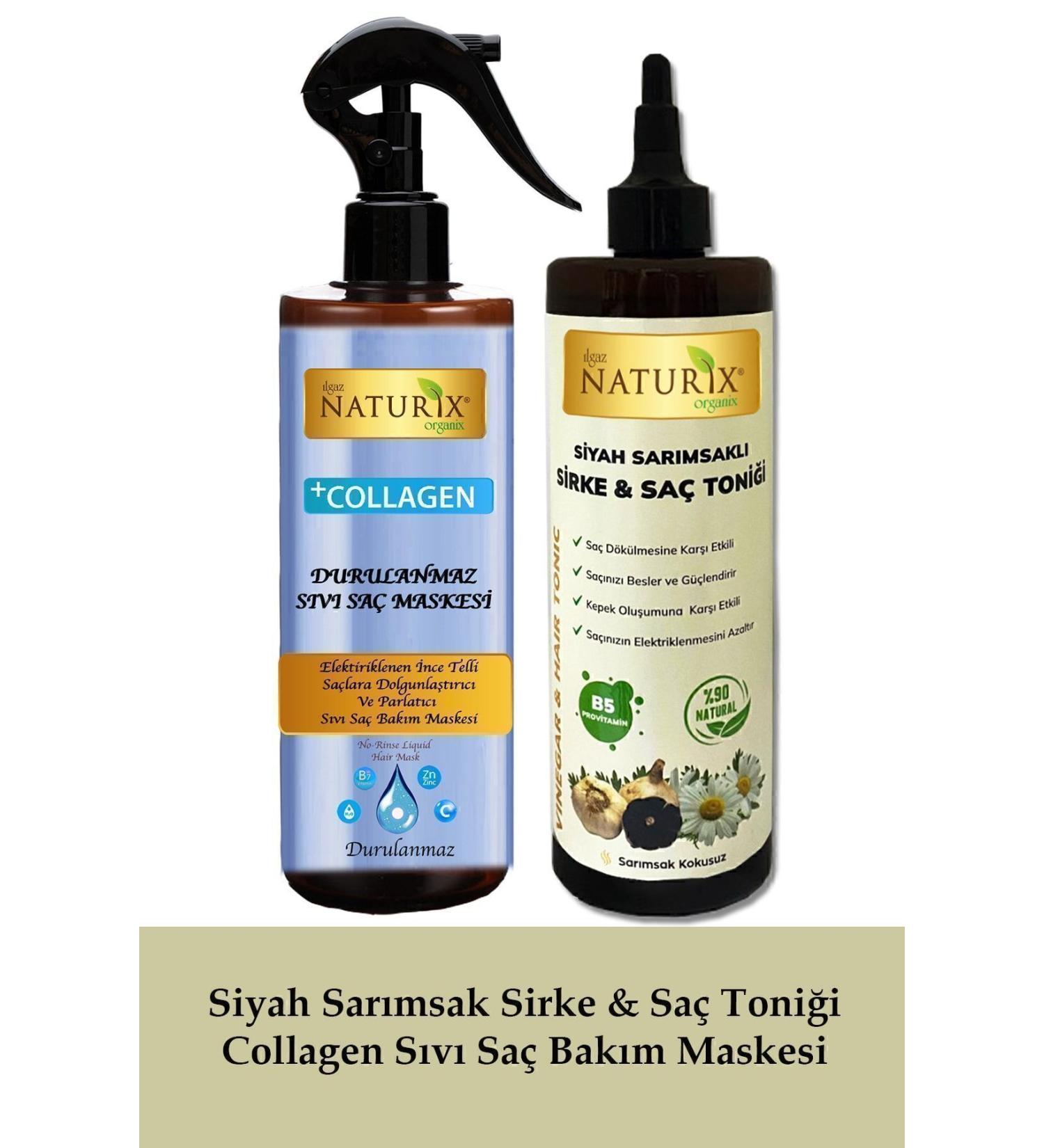 Naturix Black Garlic Vinegar & Hair Tonic Collagen Care Liquid Hair Mask