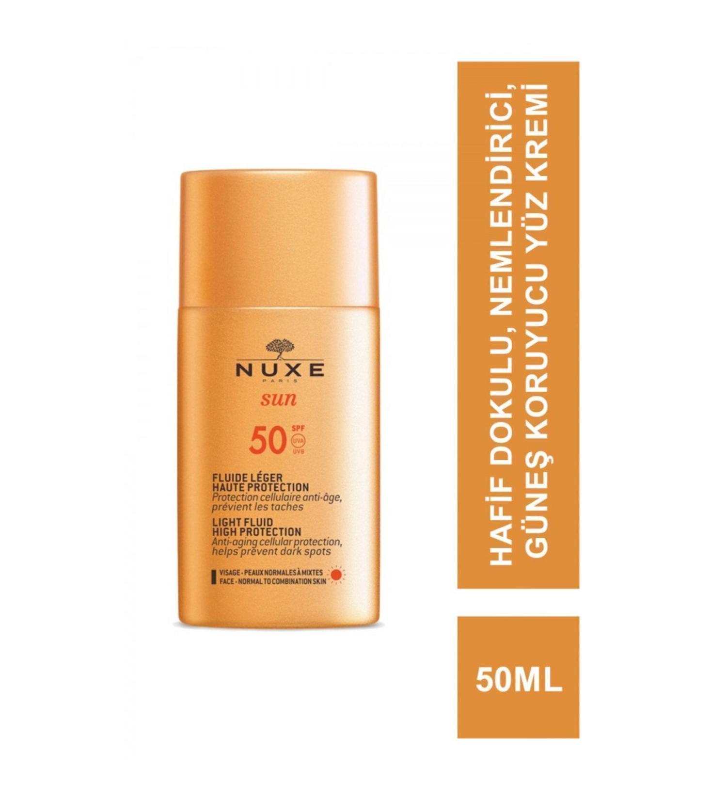 Nuxe Sun Spf 50 Light Fluid High Protection Light Texture Sun Cream 50 Ml