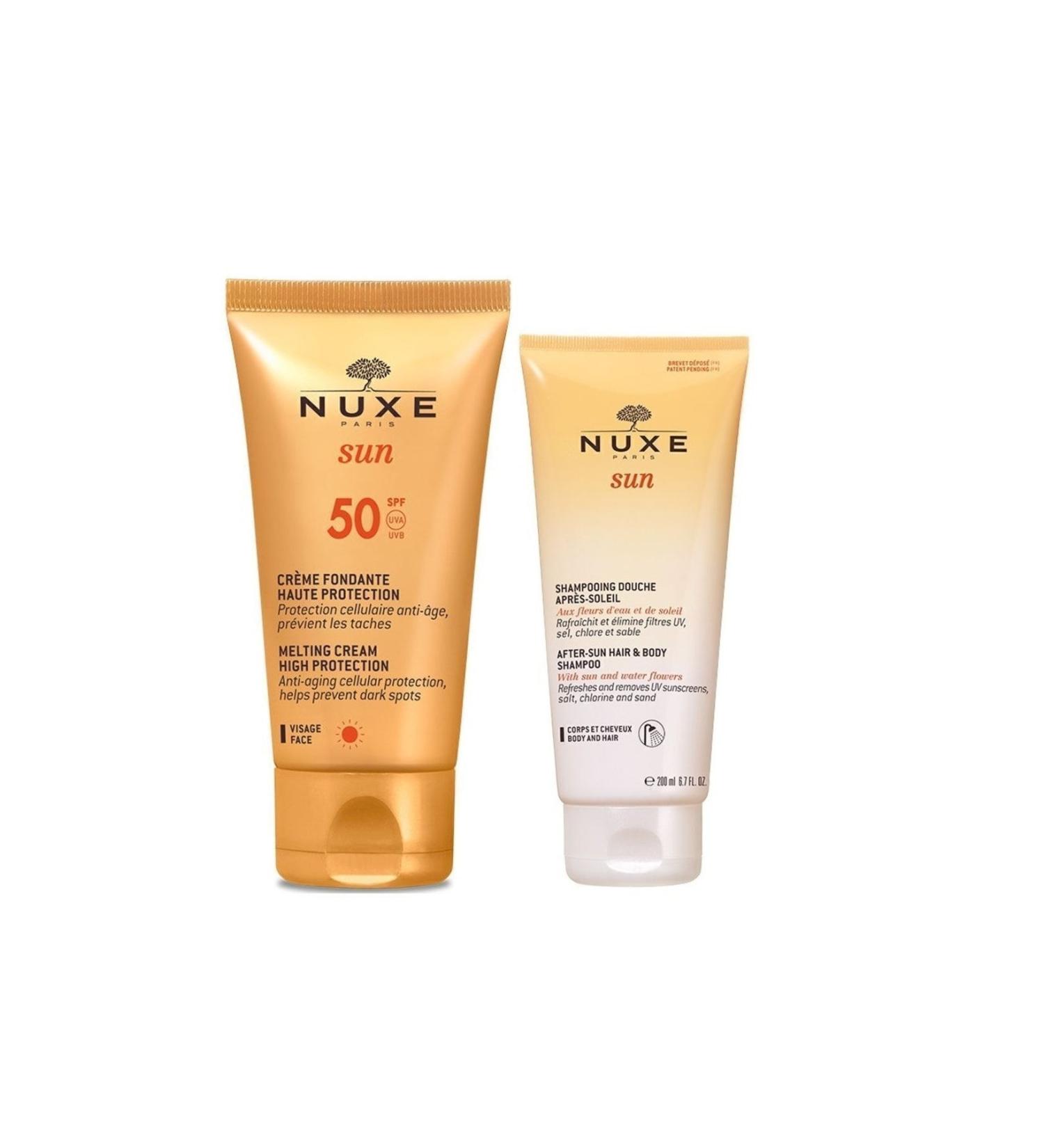 Nuxe Sun Sunscreen Face Cream Spf 50 50 Ml - After Sun Moisturizing Hair and Body Shampoo