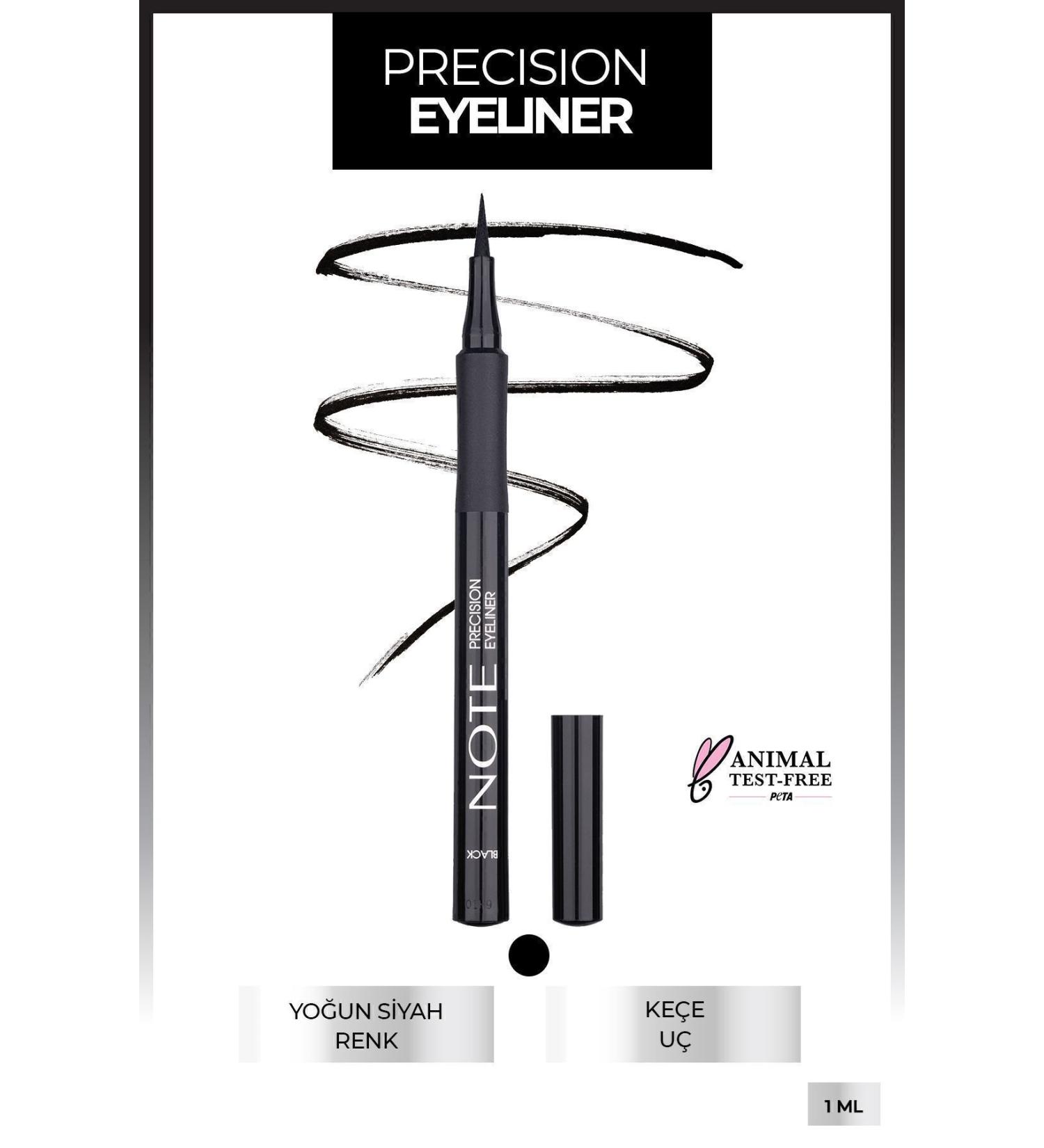 Note Cosmetics Precision Pen Liquid Eyeliner Felt Tip - Black - Buy Online on GoSupps.com