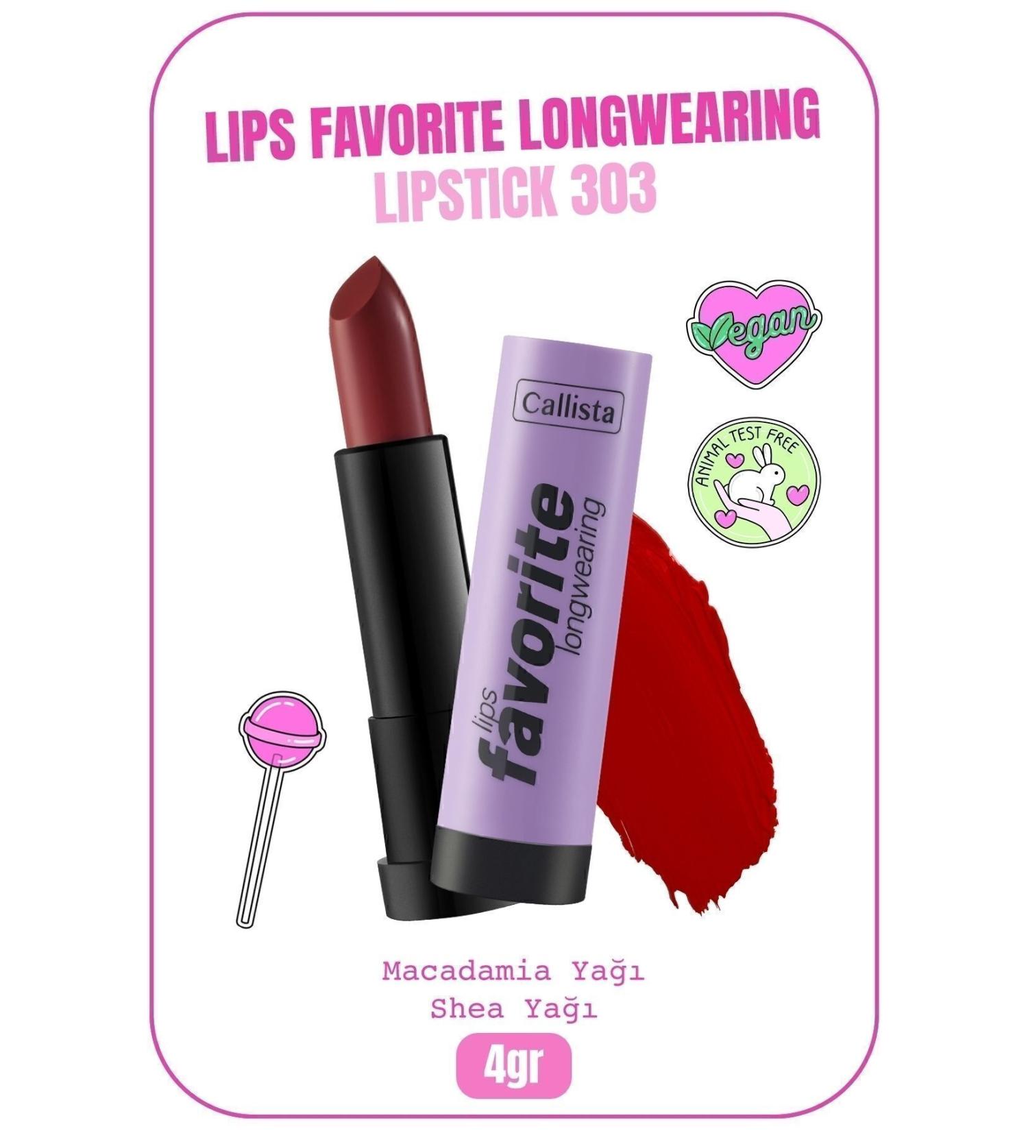 Callista Lips Favorite Longwearing Lipstick Ruj 303 Bold Princess - Red - Buy Online on GoSupps.com
