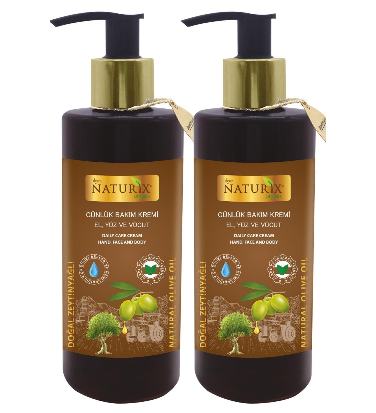 Naturix 2-Pack Sensitive Skin Herbal Moisturizing Cream 250 Ml Olive Oil Hand Face Body Lotion - Buy Online on GoSupps.com