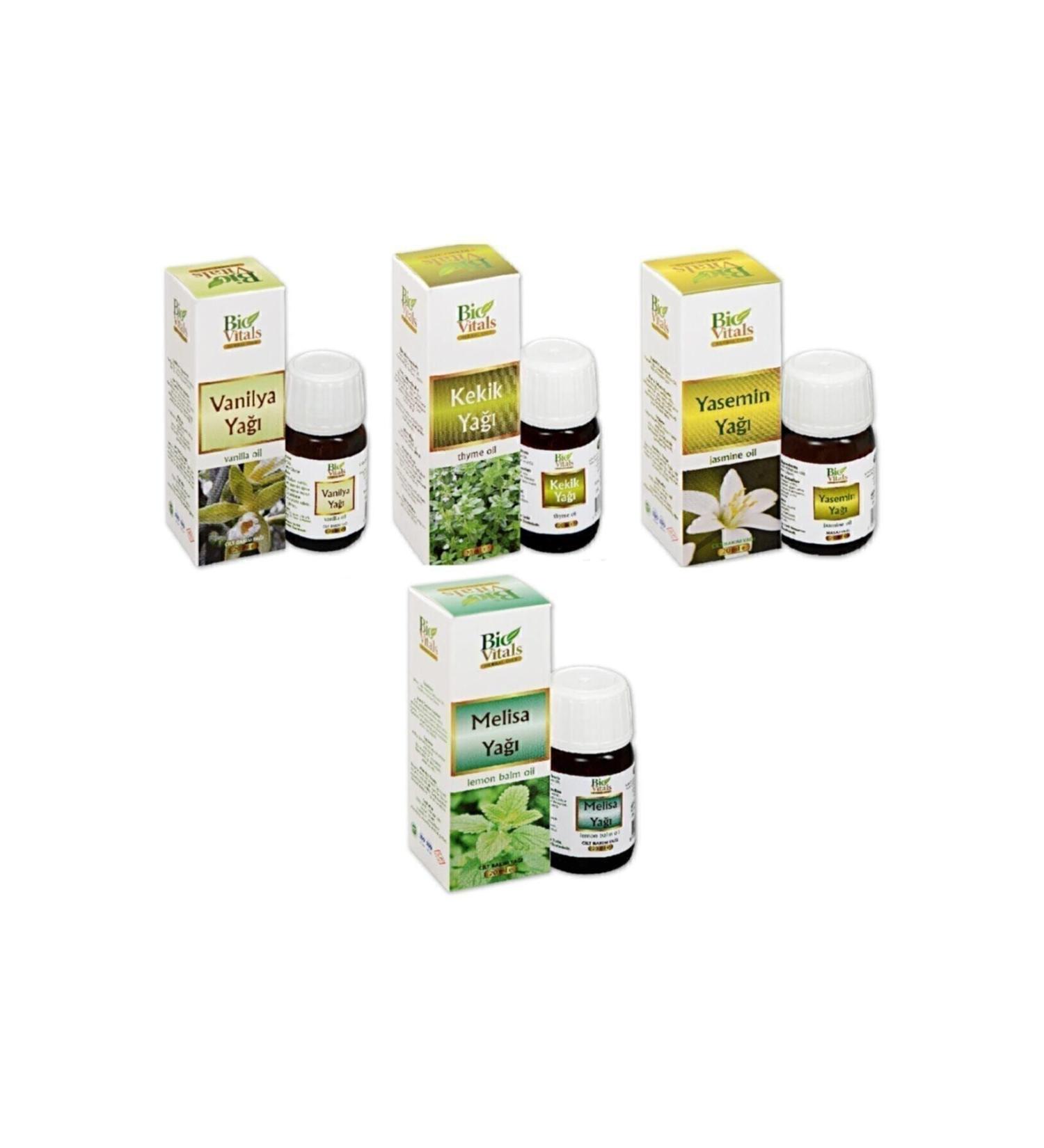 Bio Vitals Vanilla Thyme Jasmine Melissa Aromatic Massage Skin Care Oil Set of 4 20 Ml