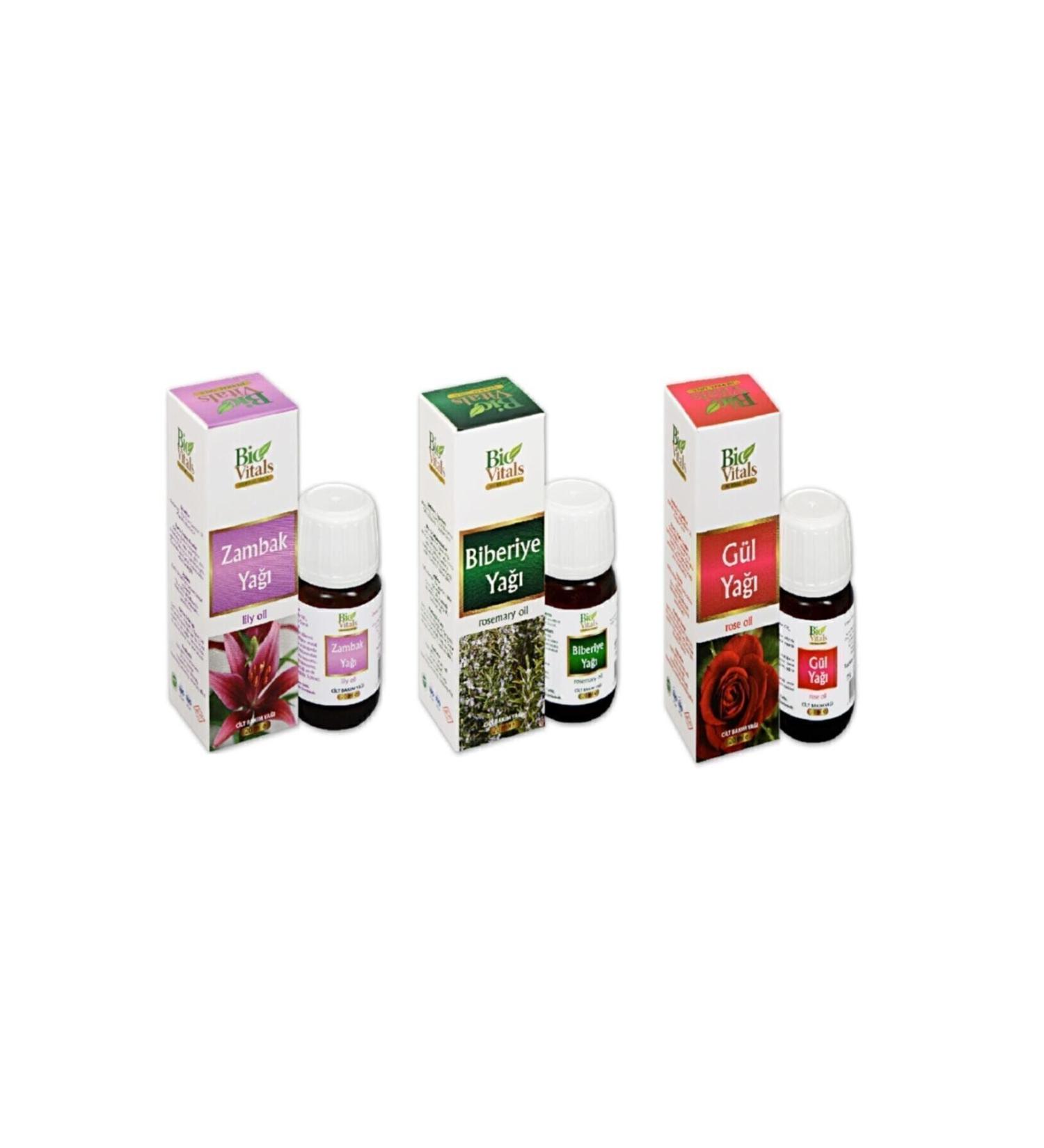 Bio Vitals Lily Rosemary Rose-Aromatic Massage-Skin Care Oil Set
