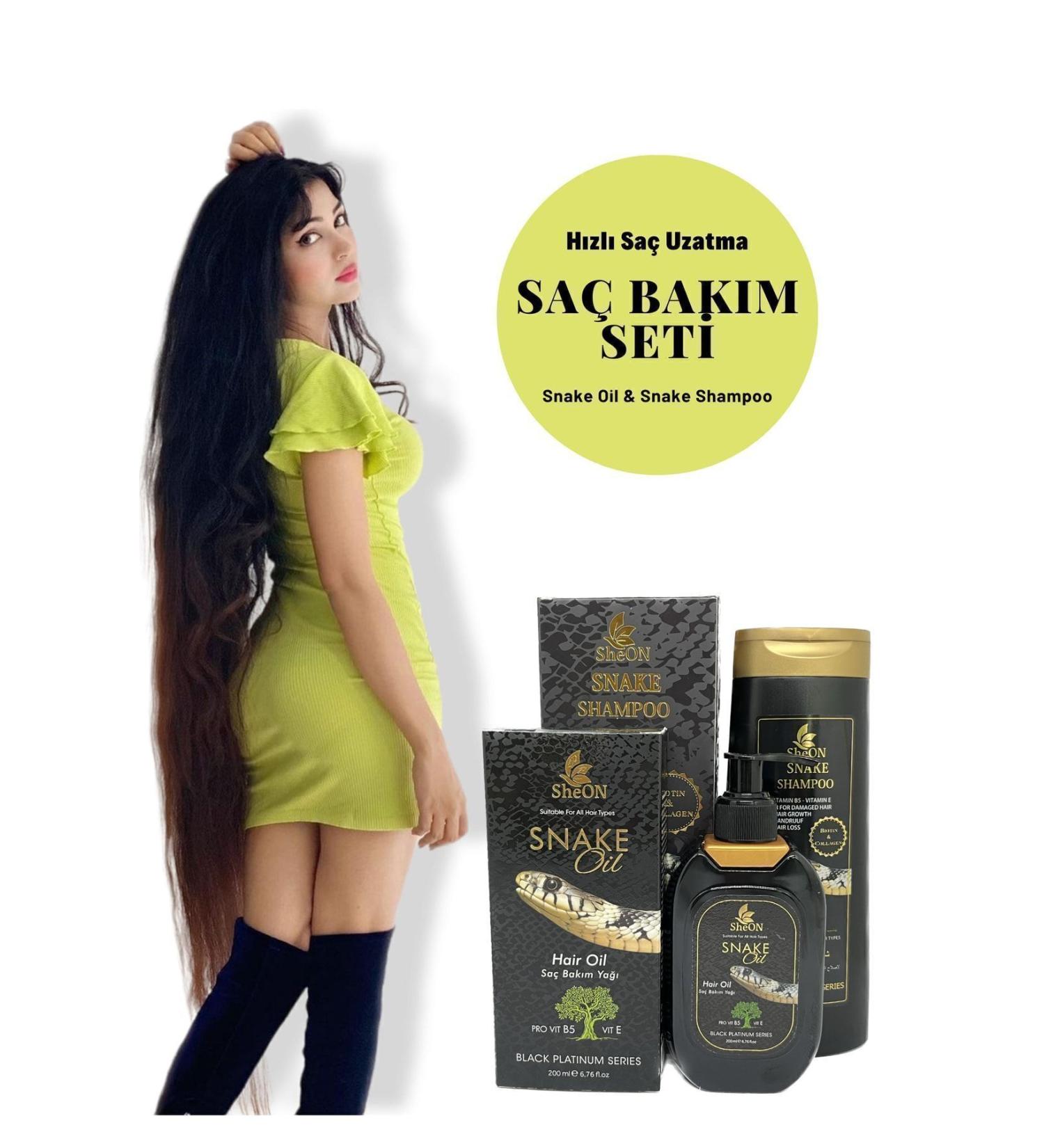 SheON Fast Hair Growth Hair Care Set (Hair Care Oil and Shampoo)