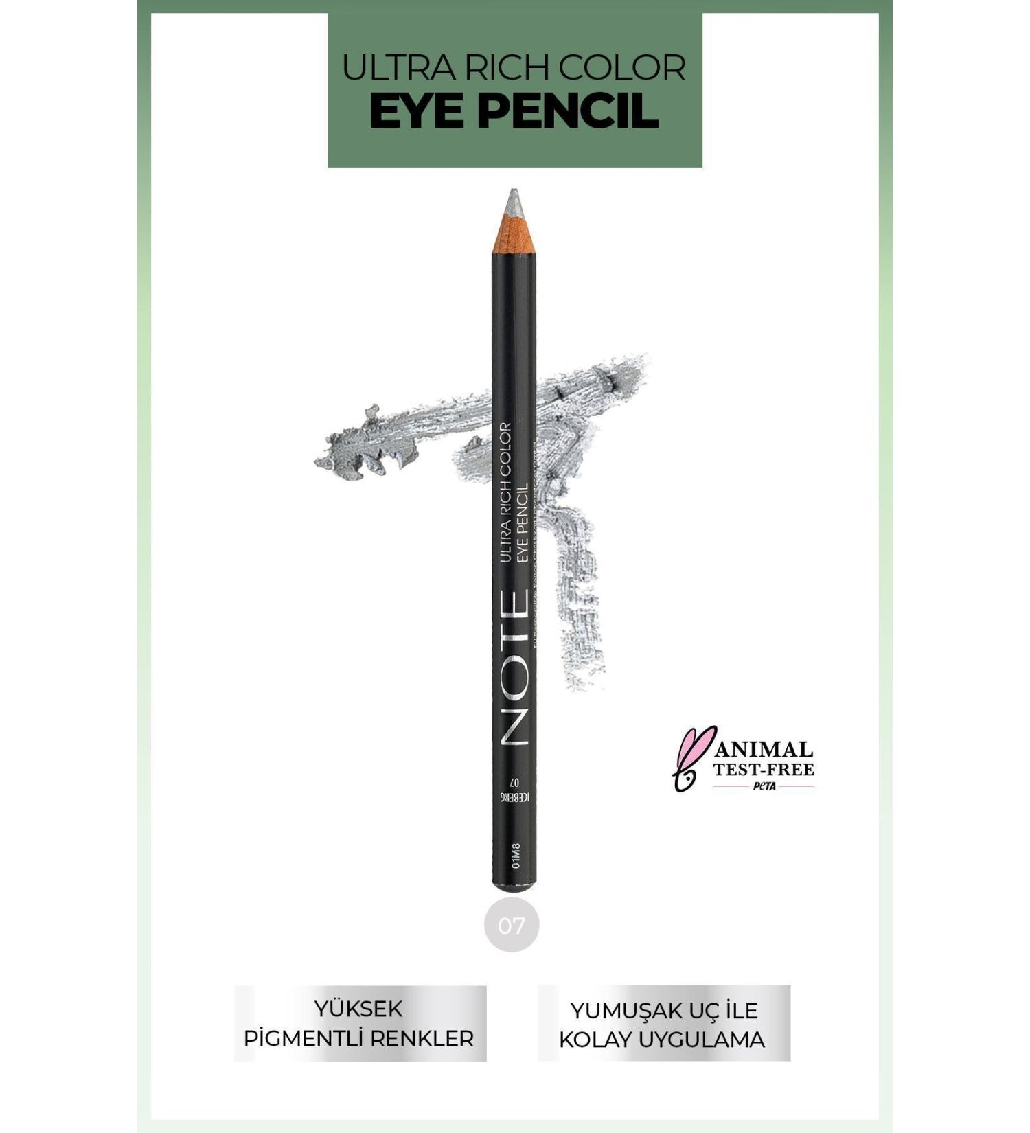 Note Cosmetics Ultra Rich Color Eye Pencil 07 Iceberg - Silver - Buy Online on GoSupps.com