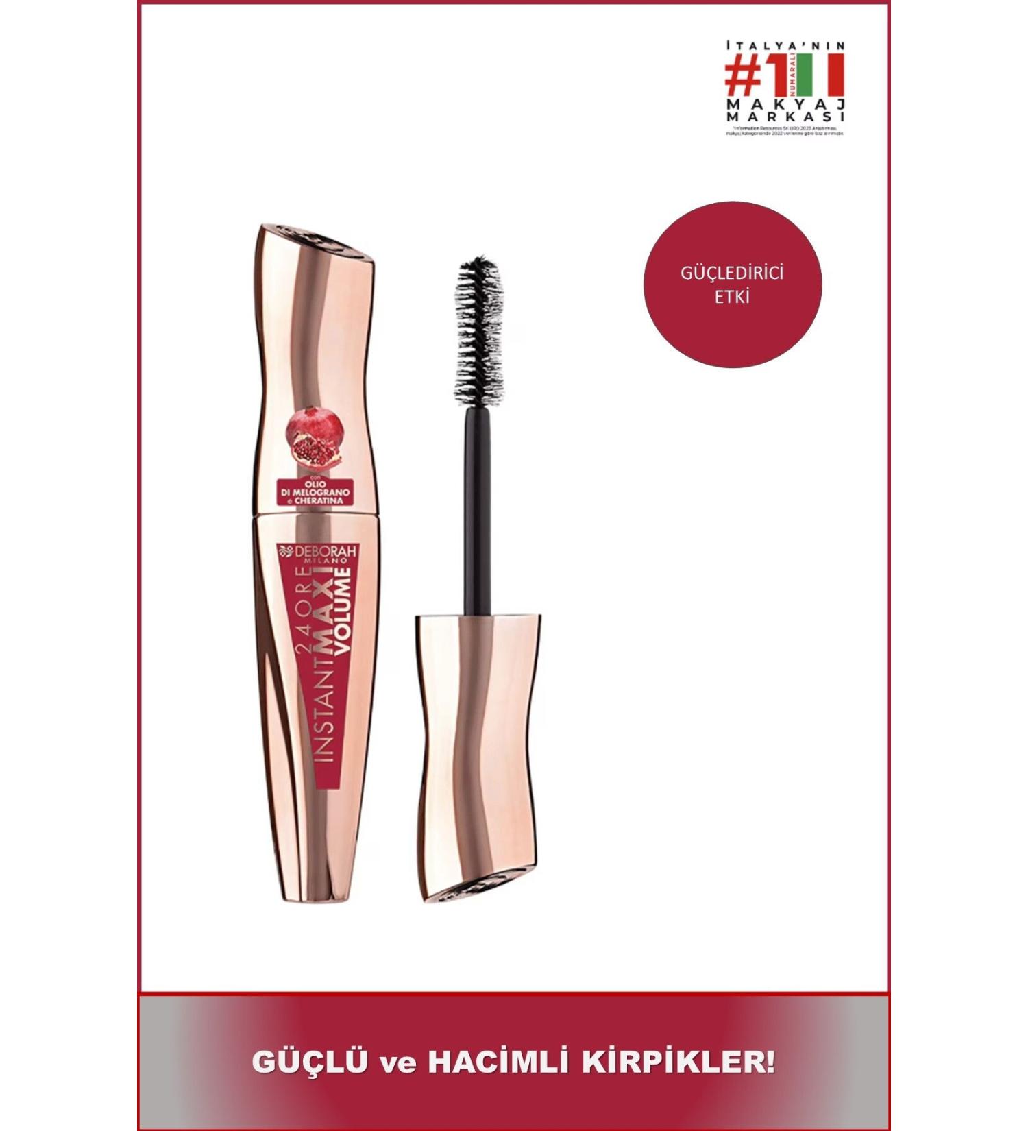 Deborah 24ore Instant Mascara Maxi Volume Pomegranate - Buy Online on GoSupps.com
