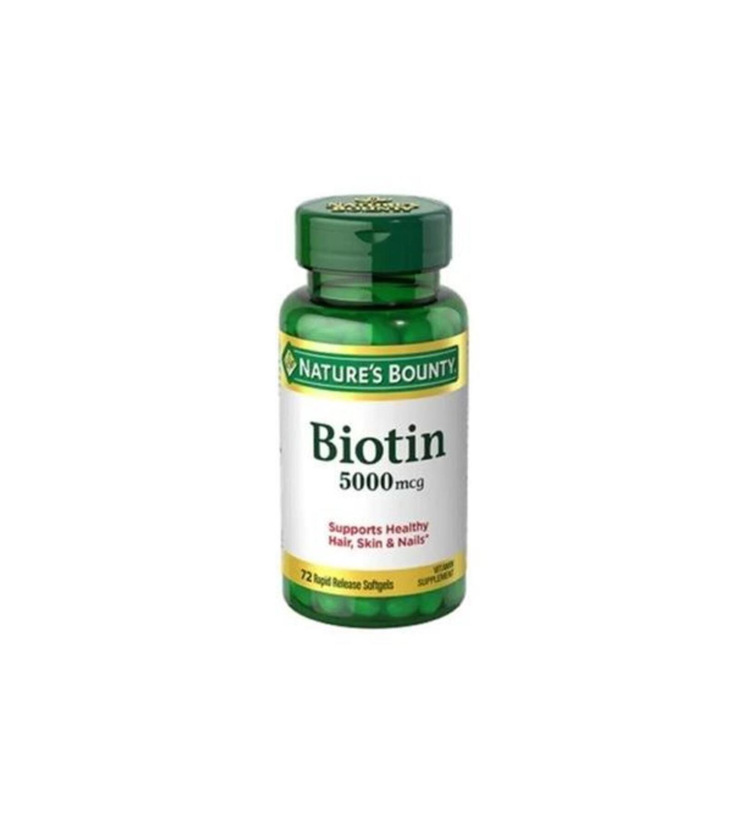 Natures Bounty Biotin 5000 Mcg 72 Capsules - Buy Online on GoSupps.com