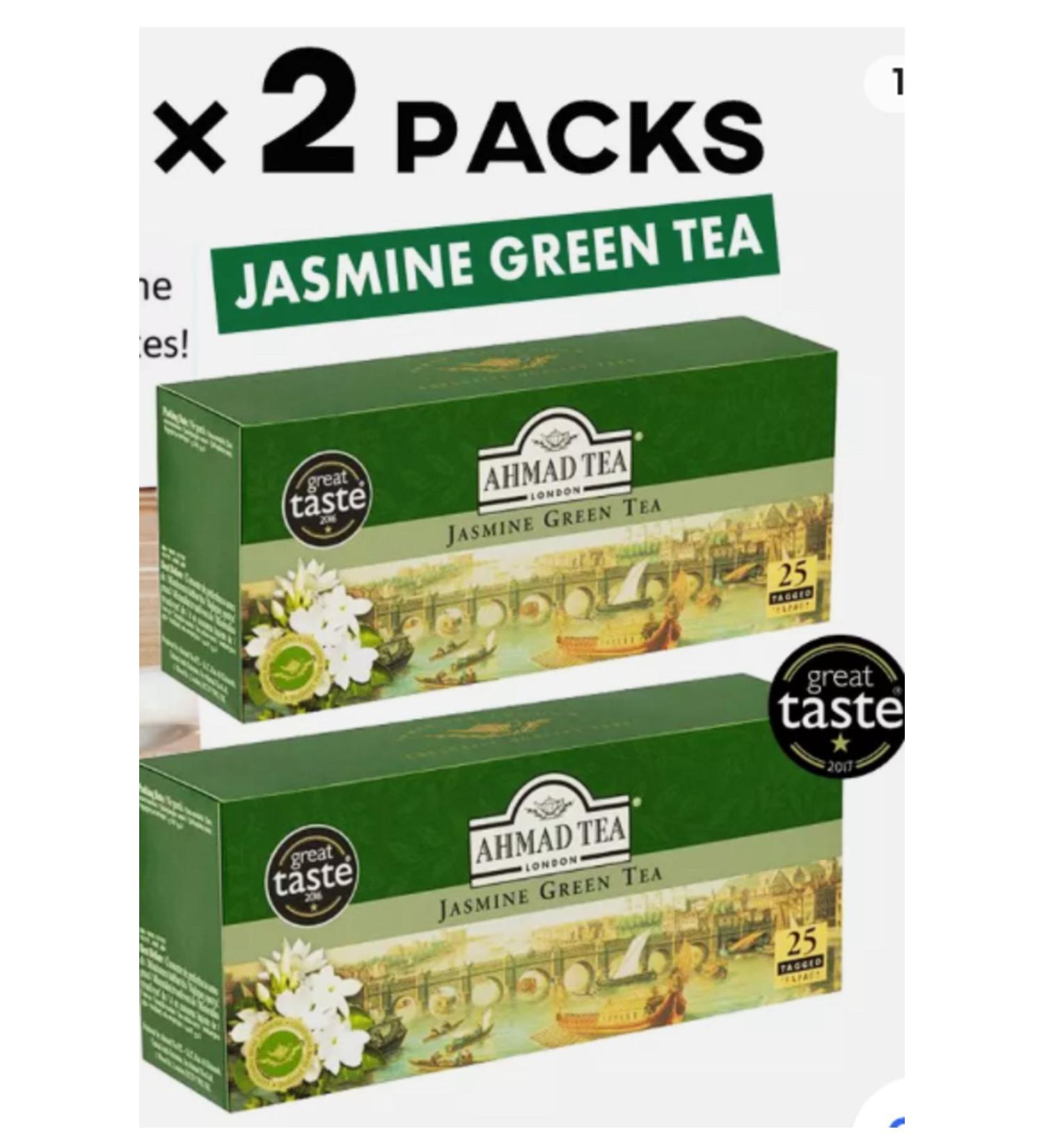 Ahmad Tea Jasmine Green Tea Green Tea Jasmine Ahmad Tea Exclusive Classic Quality 25 TEA BAGS x 2
