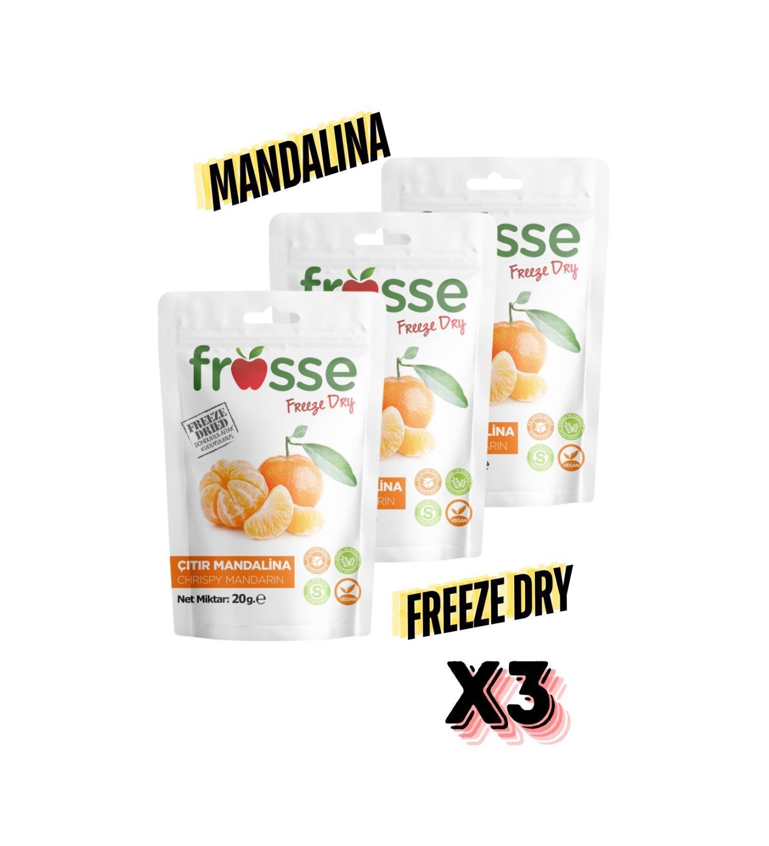 frosse Tangerine Crisp Freeze Dried 3 Pack Tangerine Chips