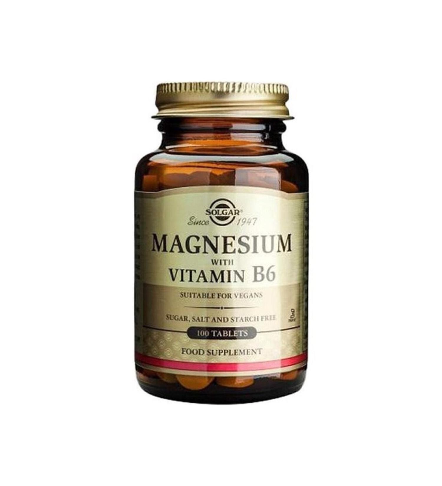 Solgar Magnesium With Vitamin B6 100 Tablets (magnesium magnesium) - Buy Online on GoSupps.com