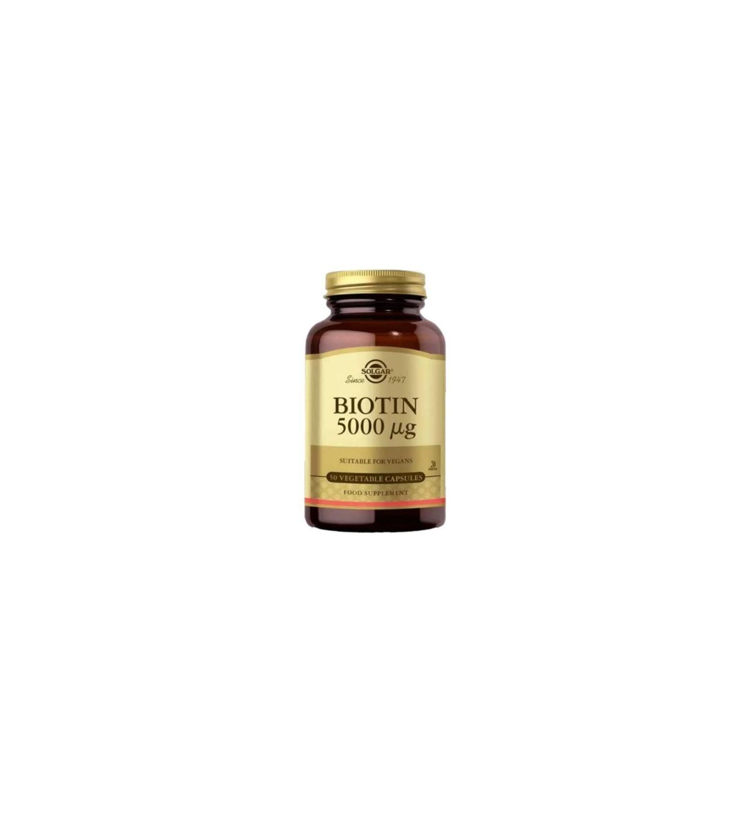 Solgar Biotin 5000 Mcg Food Supplement 50 Capsules