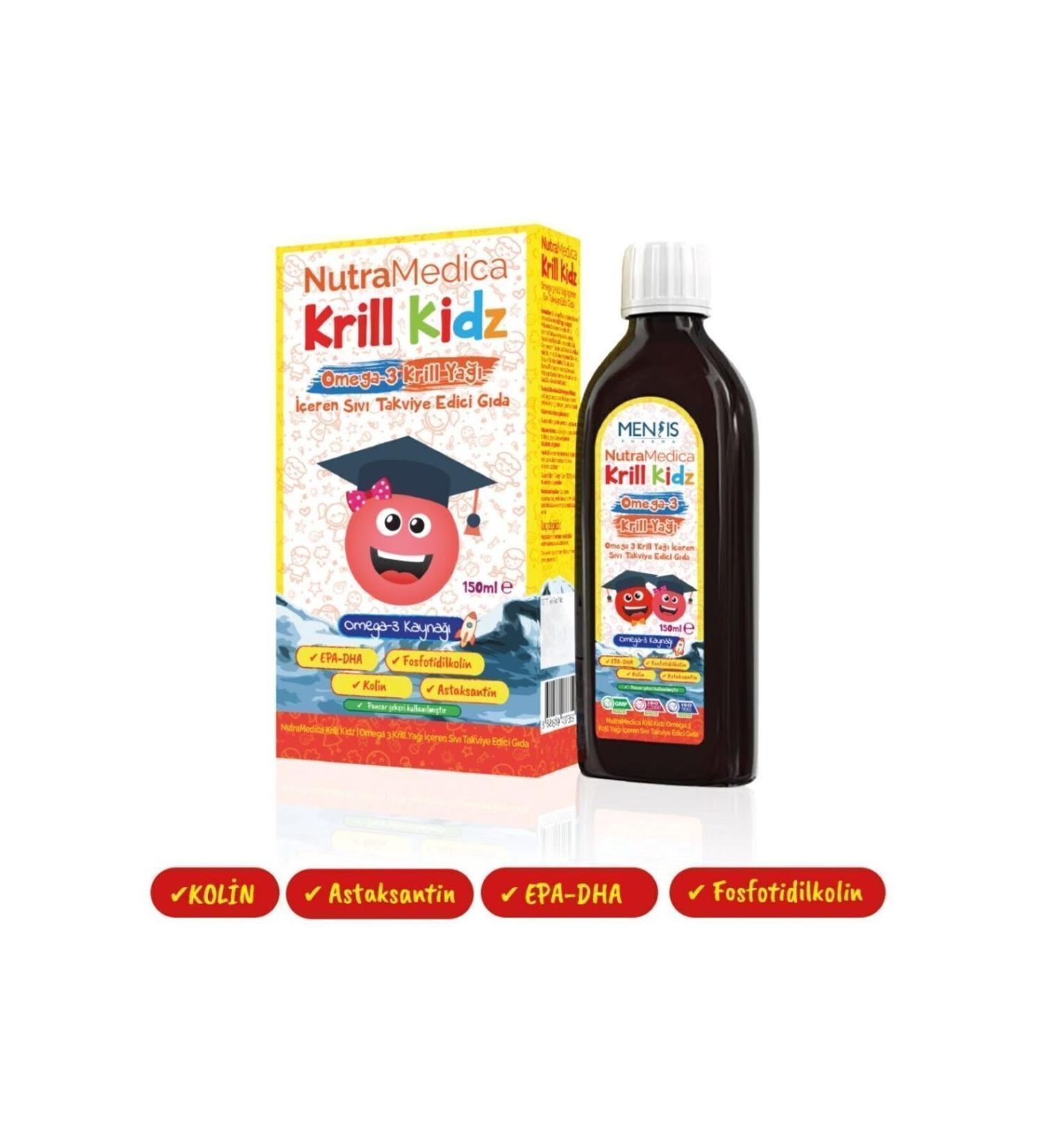 Mensis Pharma Nutramedica Krill Kidz Omega-3 150 ml Syrup Supplementary Liquid Food Containing Krill Oil