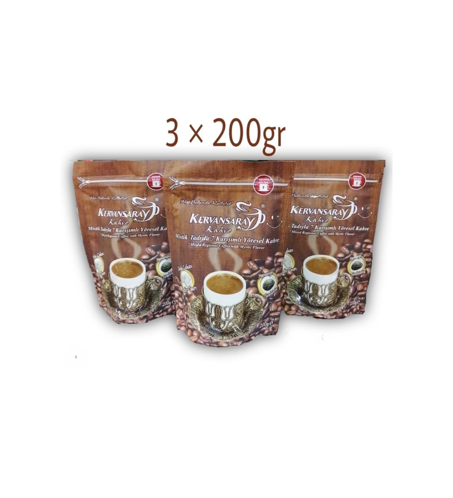 Kervansaray Coffee Kervansaray 7 Mixed Mastic Coffee 3-Piece 200gr Package
