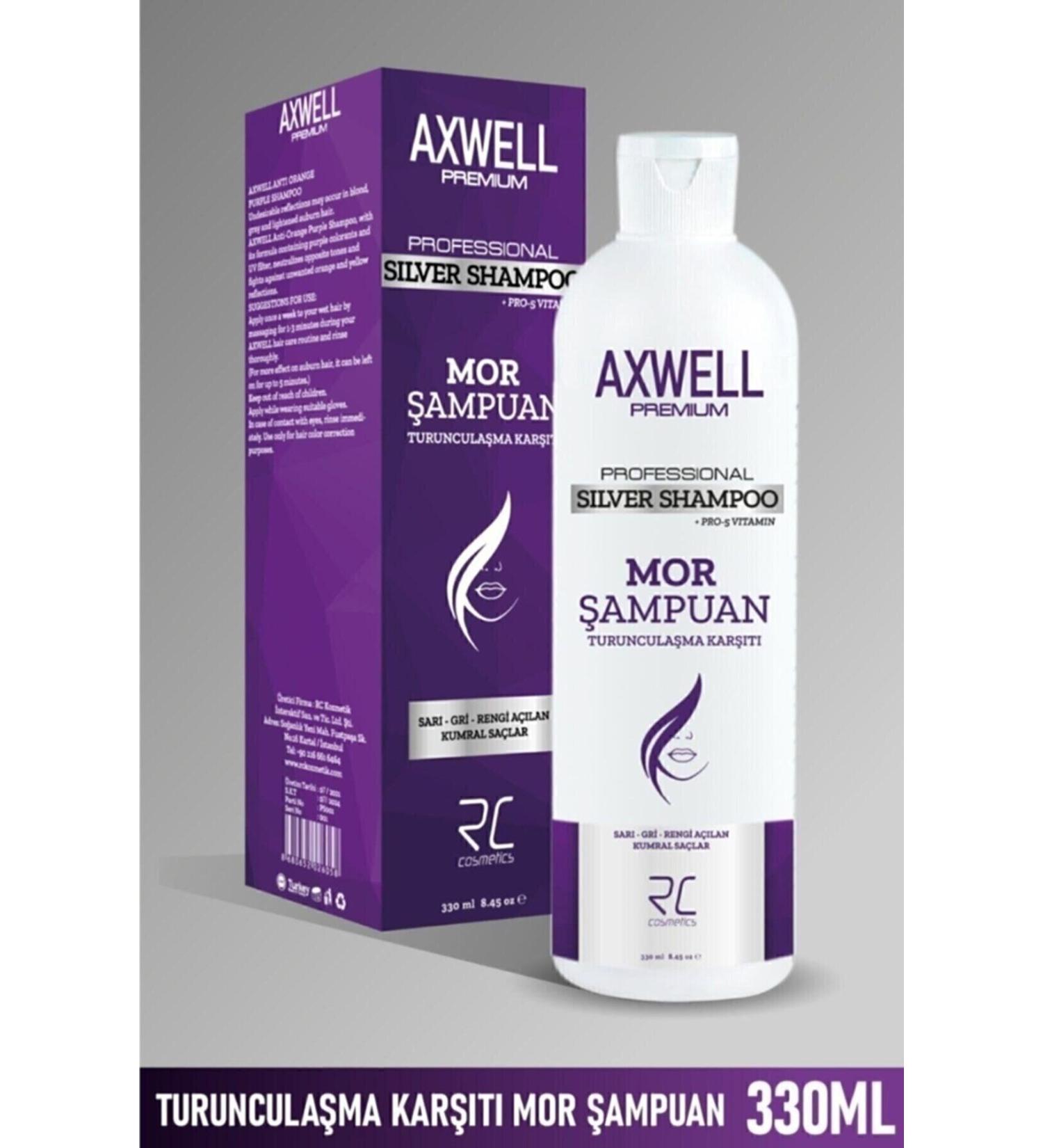 AXWELL PREMIUM Professional Silver Shampoo Anti-Orange Purple Shampoo 330ml - Buy Online on GoSupps.com