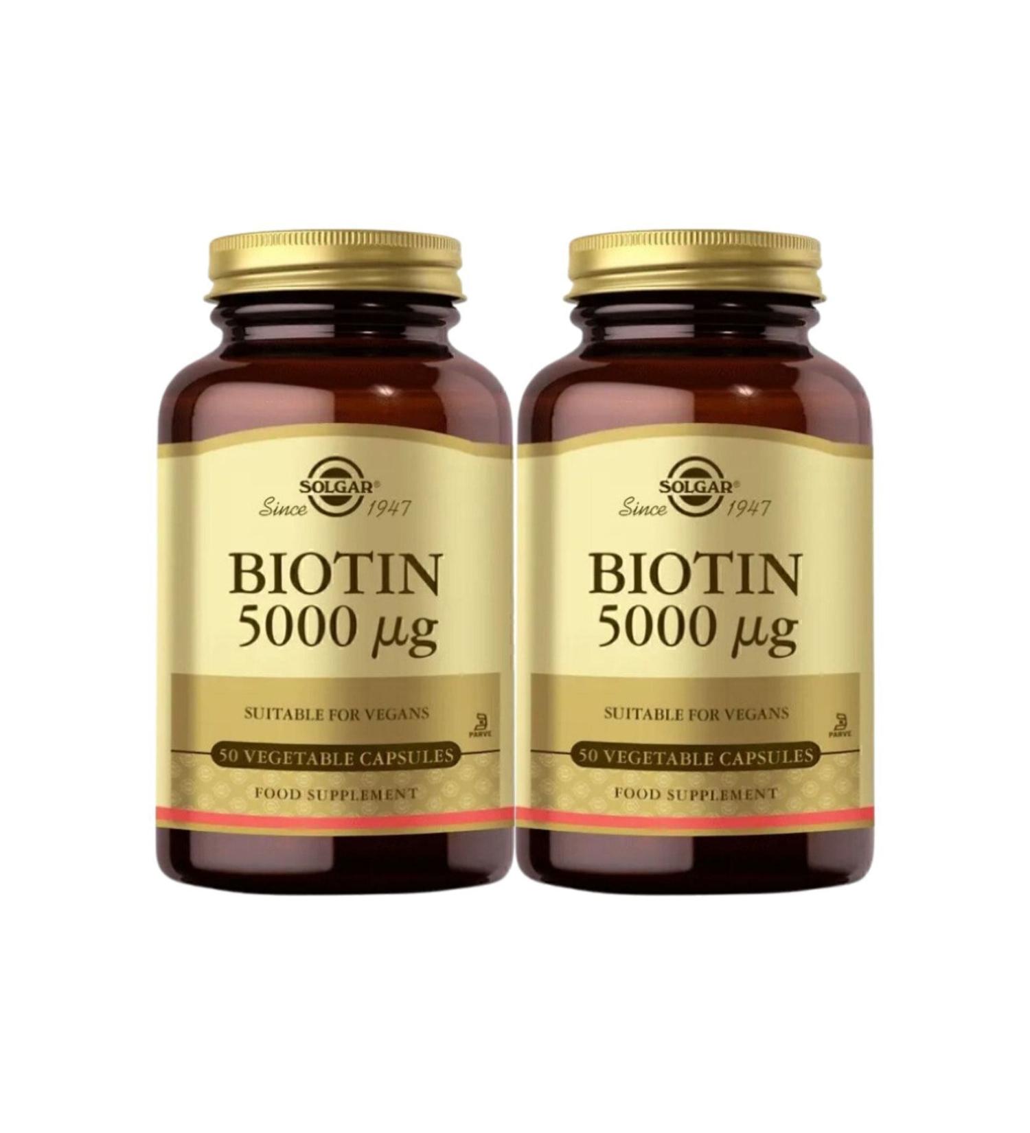 Solgar Biotin 5000 mcg 50 Capsules X2 Pieces