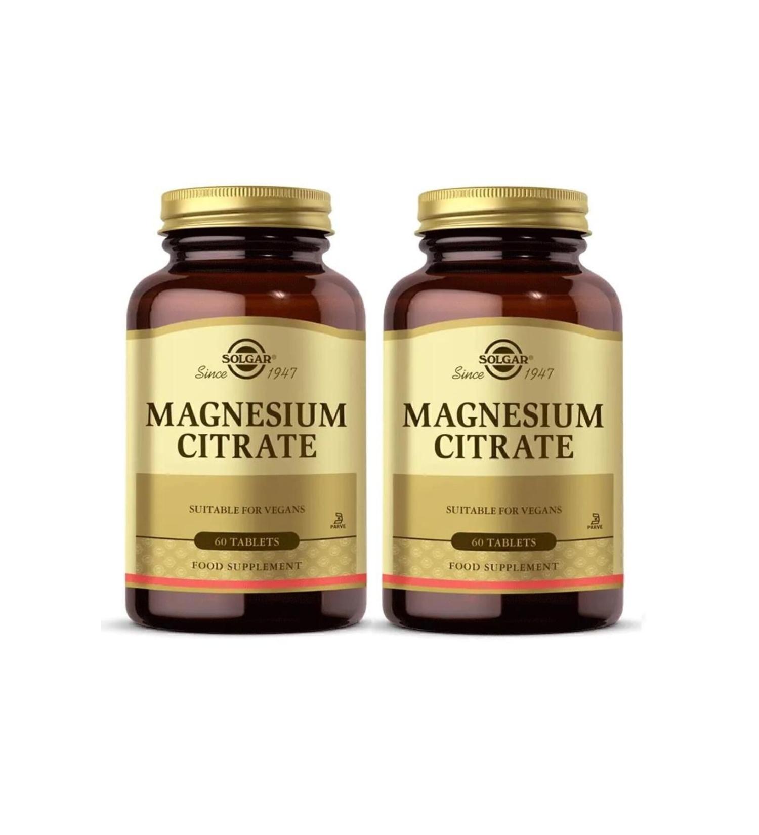 Solgar Magnesium Citrate 200 Mg 60 Tablets 2 Pieces - Buy Online on GoSupps.com