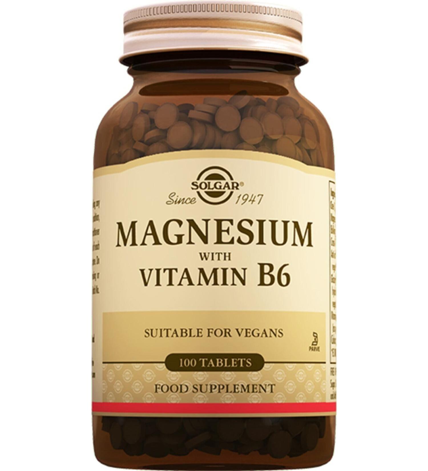 Solgar Magnesium With Vitamin B6 100 Tablets Magnesium