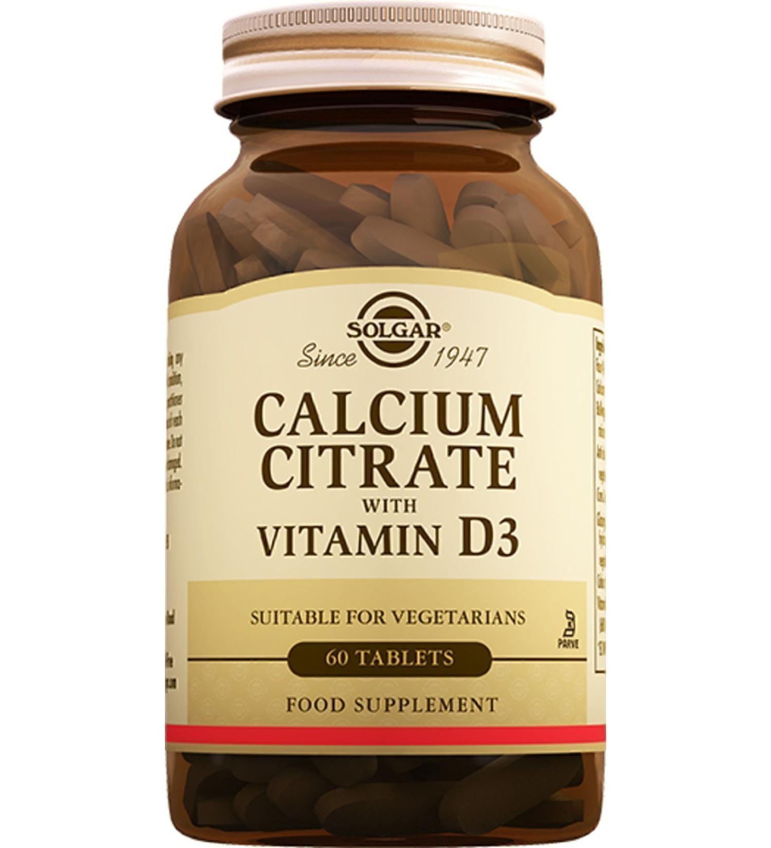 Solgar Calcium Citrate Vitamin D3 60 Tablets (calcium Citrate)