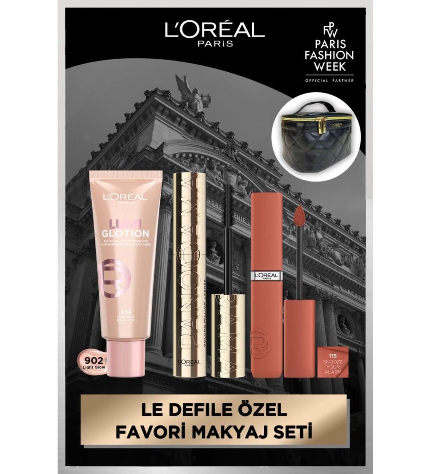 L'Oreal Paris Panorama Mascara & Glotion 902 & Matte Resistance Liquid Matte Lipstick - 115 Bag Set - Buy Online on GoSupps.com