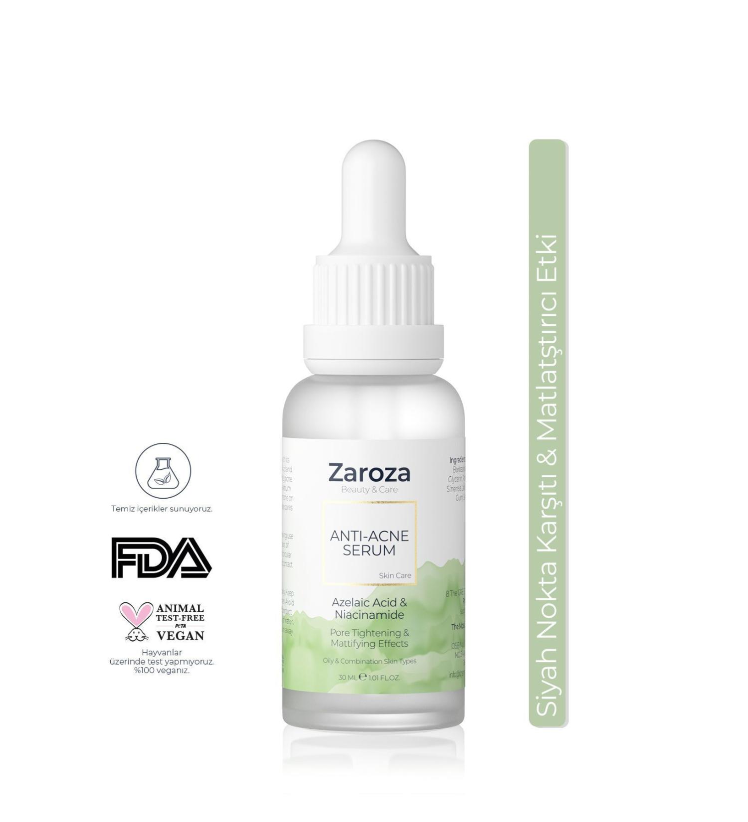 ZAROZA Anti-acne Serum | Anti-Blackhead & Acne Niacinamide Serum - 30 ml - Buy Online on GoSupps.com