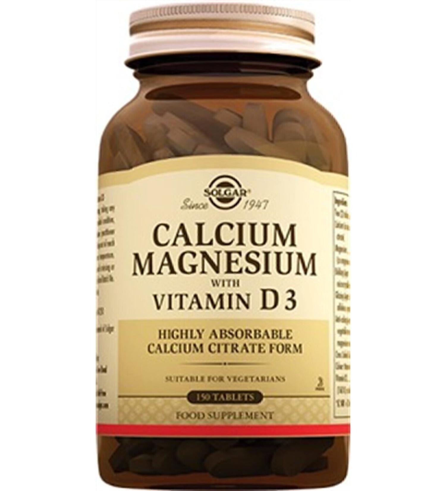 Solgar Calcium Magnesium Vitamin D3 150 Tablets