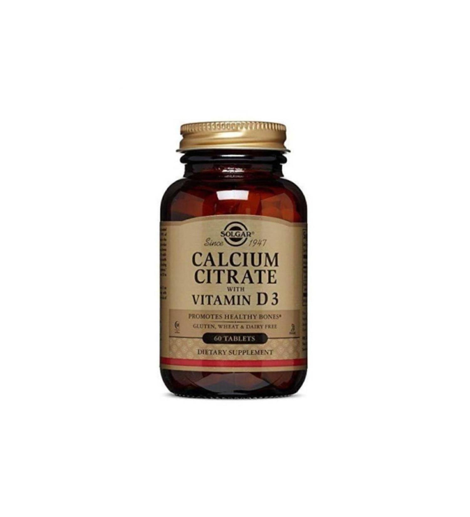 Solgar Calcium Citrate 250 Mg Vitamin D3 60 Tablets