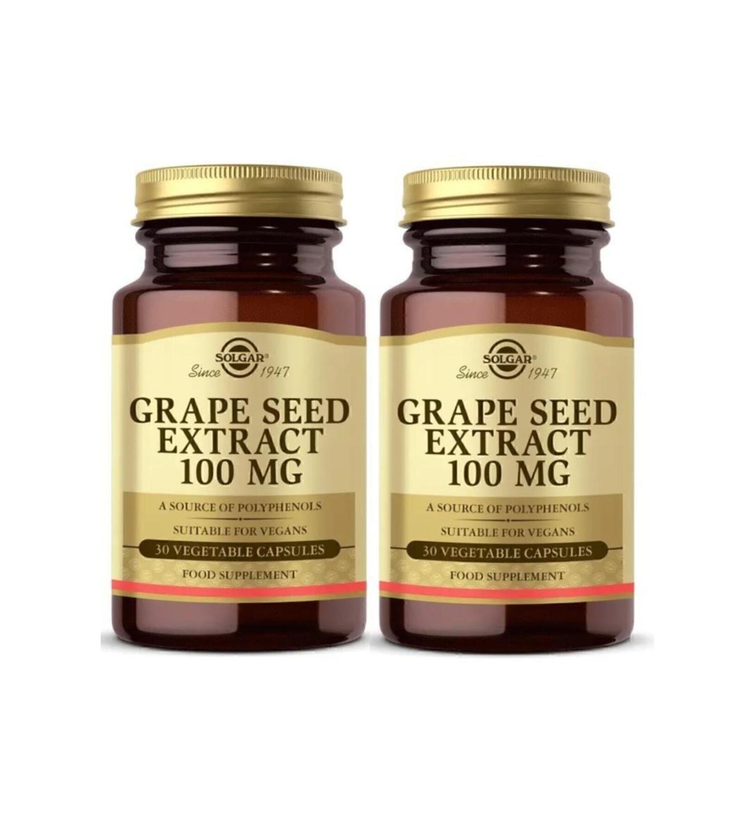 Solgar Grape Se Ed Extract 100 Mg 30 Capsules 2 Pieces