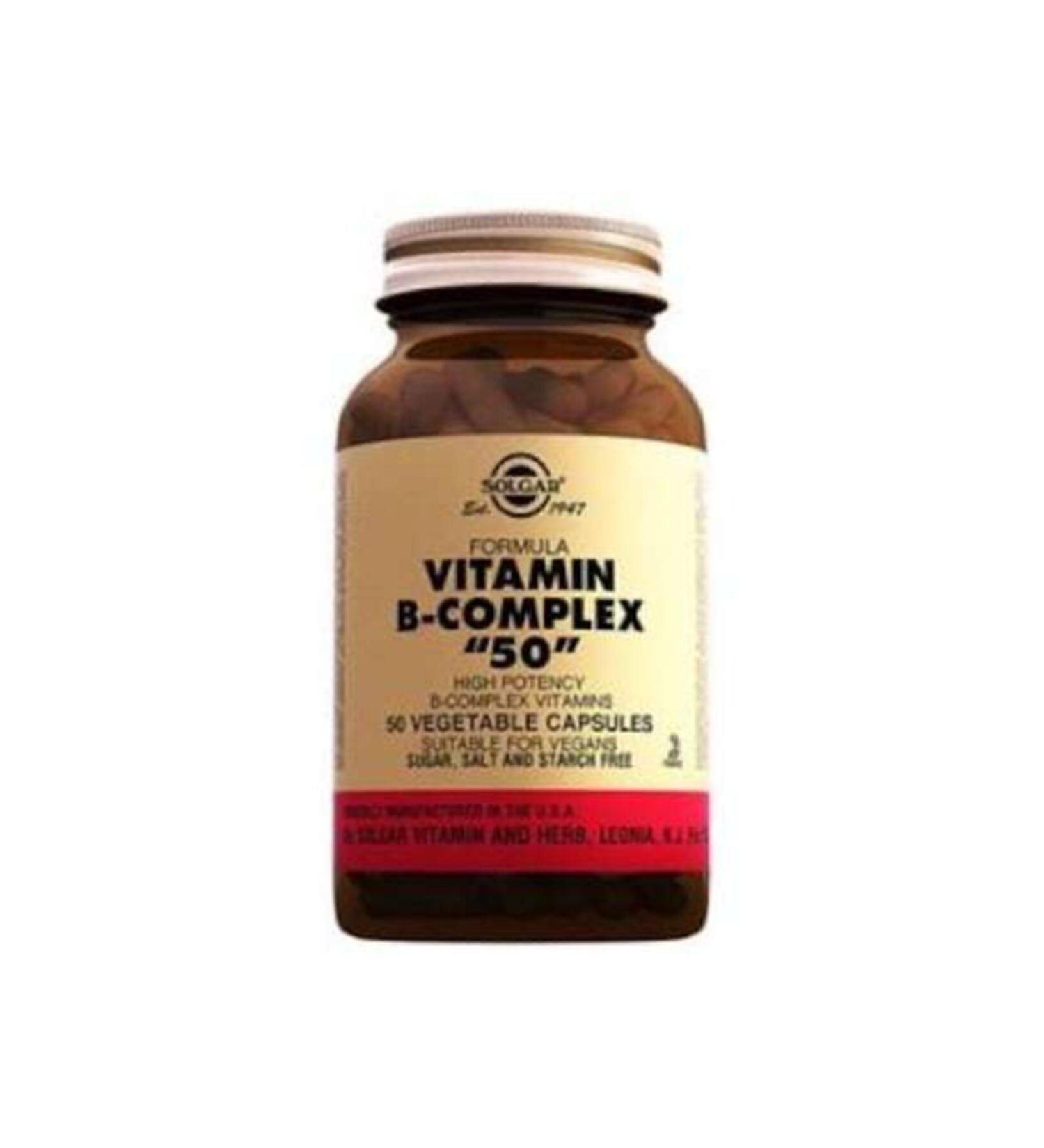 Solgar Vitamin B Complex 50 Herbal 50 Capsules Skt:01/24