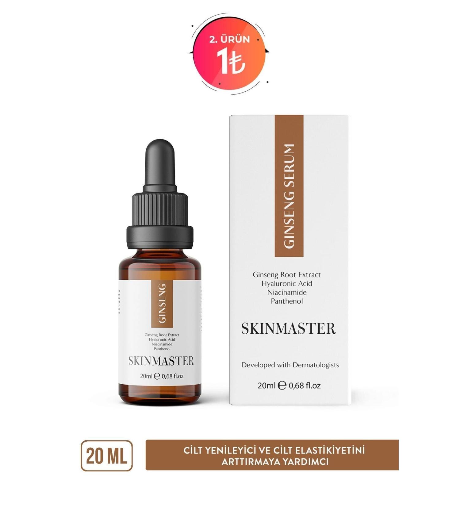 SkinMaster Ginseng Serum Helping Skin Renewal and Refreshing (Ginseng Extract 5% + Niacinamide + HA) - Buy Online on GoSupps.com