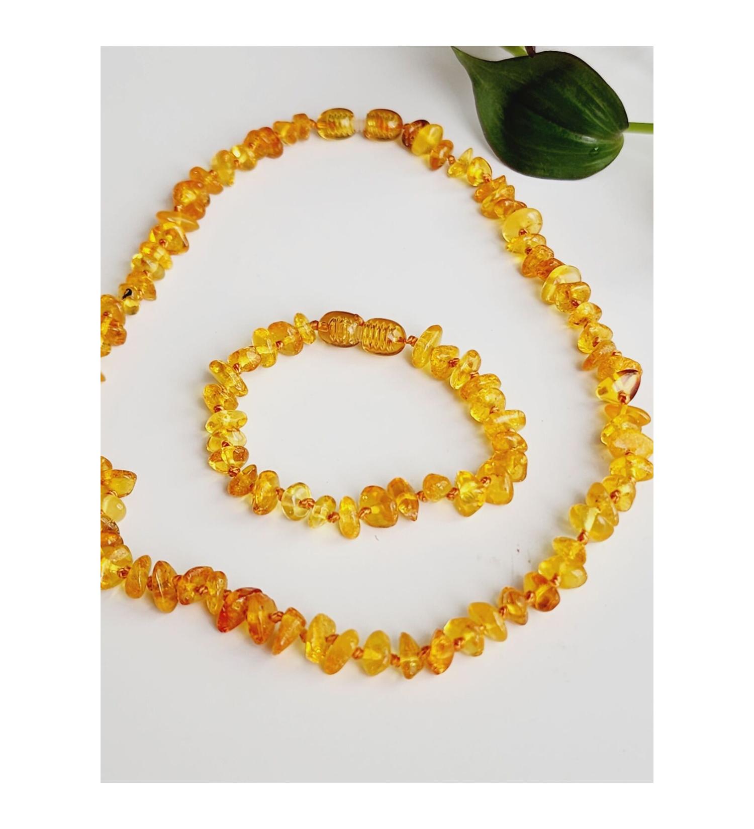 Amber Palace Drop Amber Children's Necklace Bracelet Set Certified Natural Bright Color - Buy Online on GoSupps.com