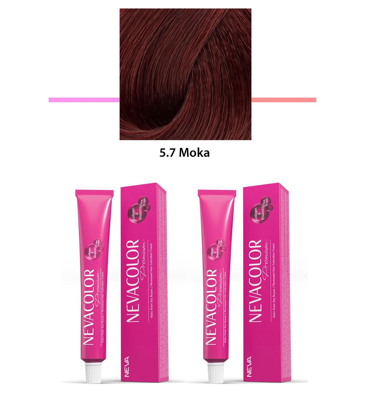 ETC 2 Set Premium 5.7 Moka - Permanent Cream Hair Dye 2 X 50 g Tube - ETC4452-3907