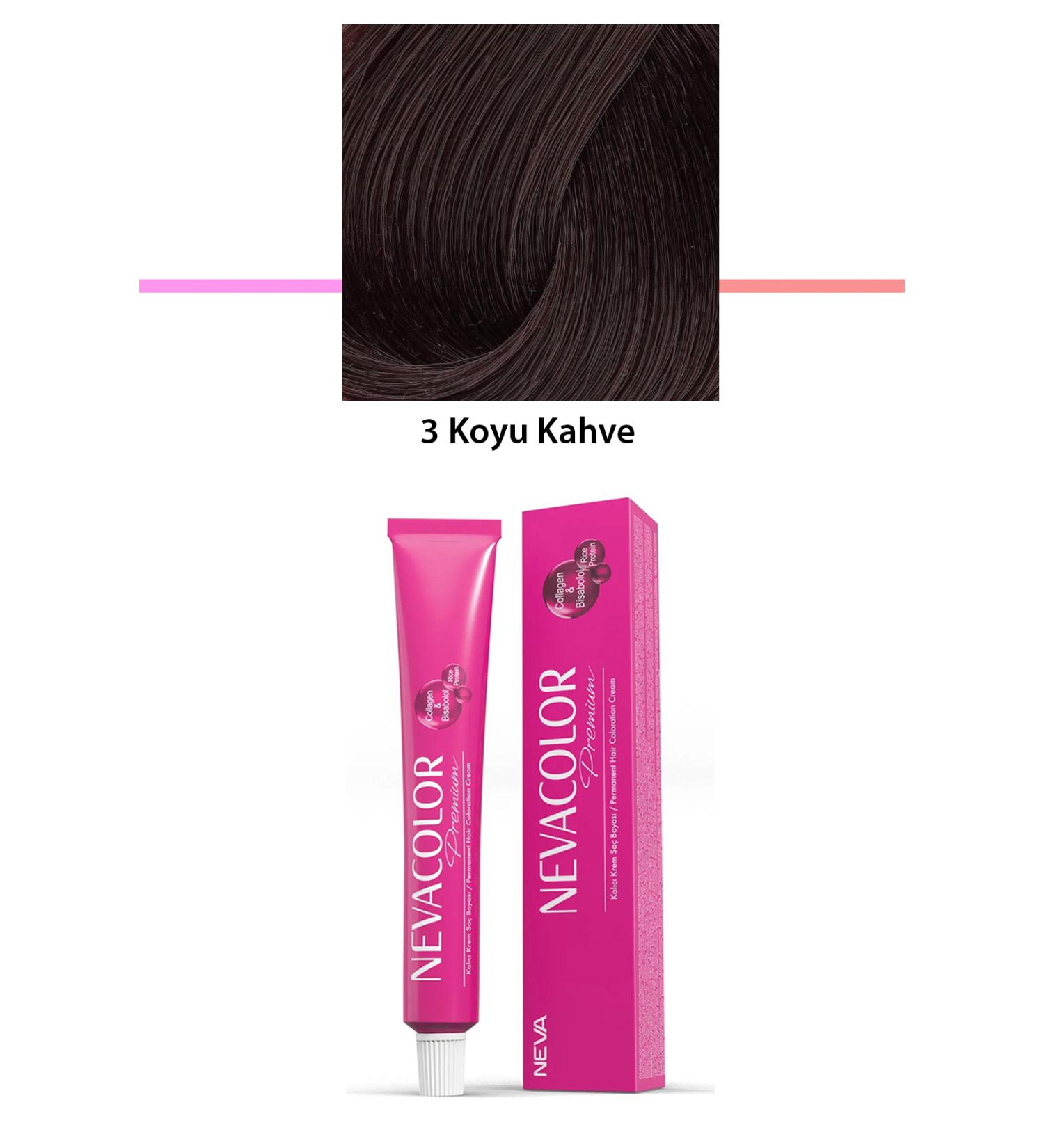Lyrae Store Premium 3 Dark Brown - Permanent Cream Hair Dye 50 g Tube - ALP8652-1038