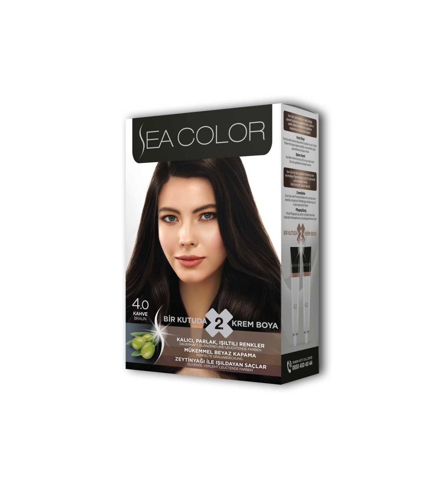 ekapkozmetik 2 Tube Cream Hair Dye Set Brown No:4.0 - DVG3951-7508