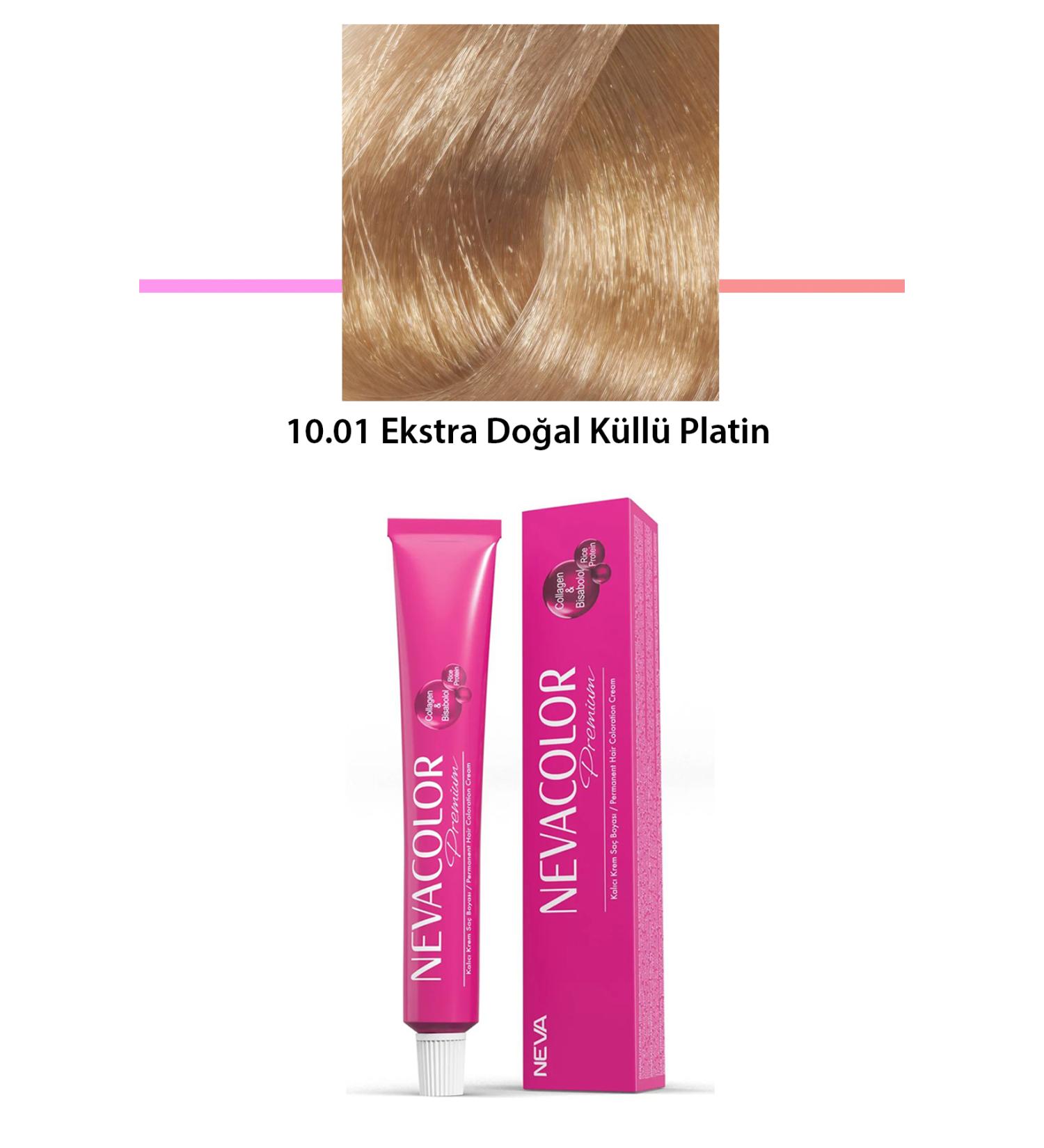 Erbar Premium 10.01 Extra Natural Ash Platinum - Permanent Cream Hair Dye 50 g Tube - MRK4038-7144
