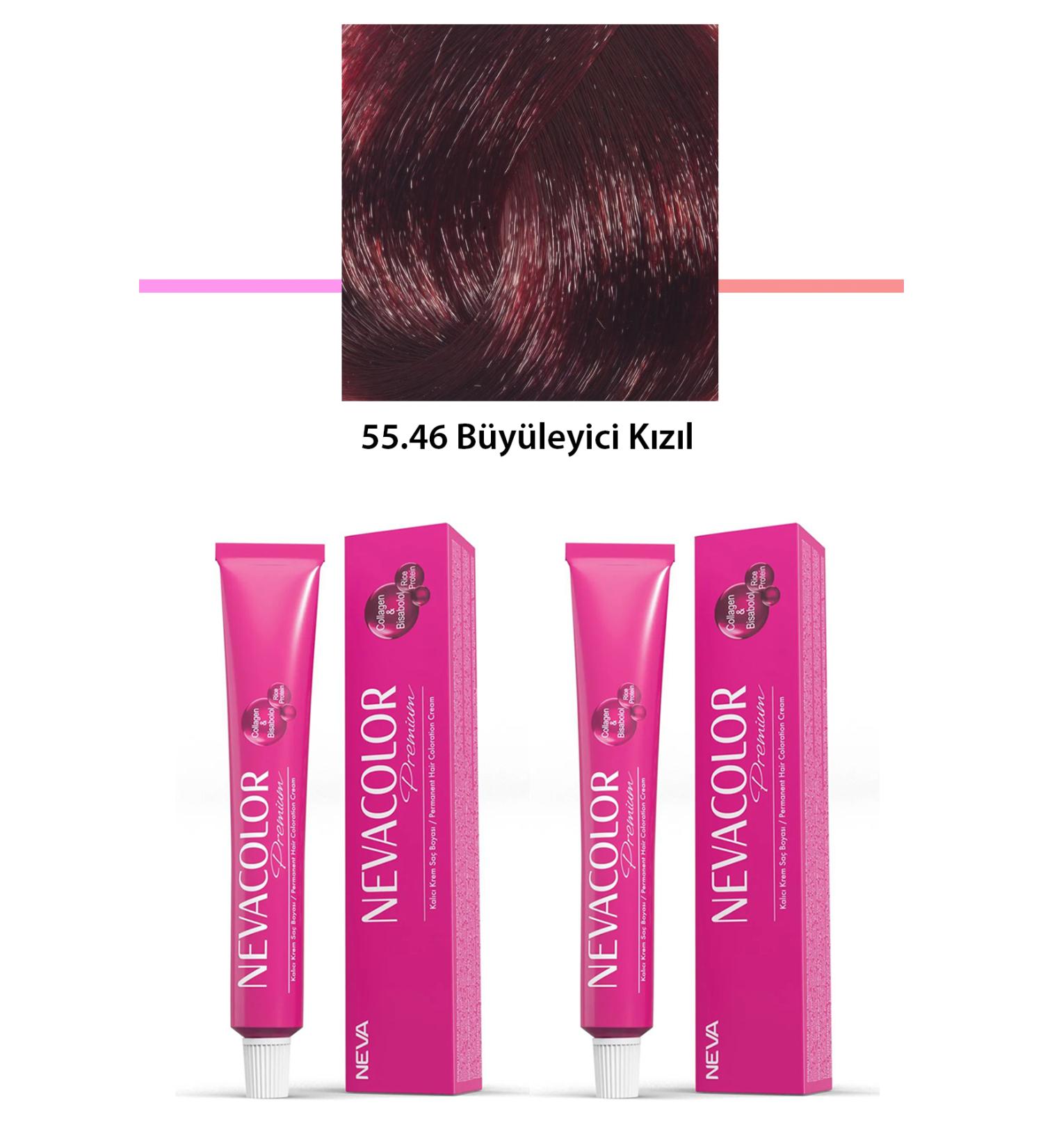 Narnuga Set of 2 Premium 55.46 Fascinating Red - Permanent Cream Hair Dye 2 X 50 g T - MTC2014-8099