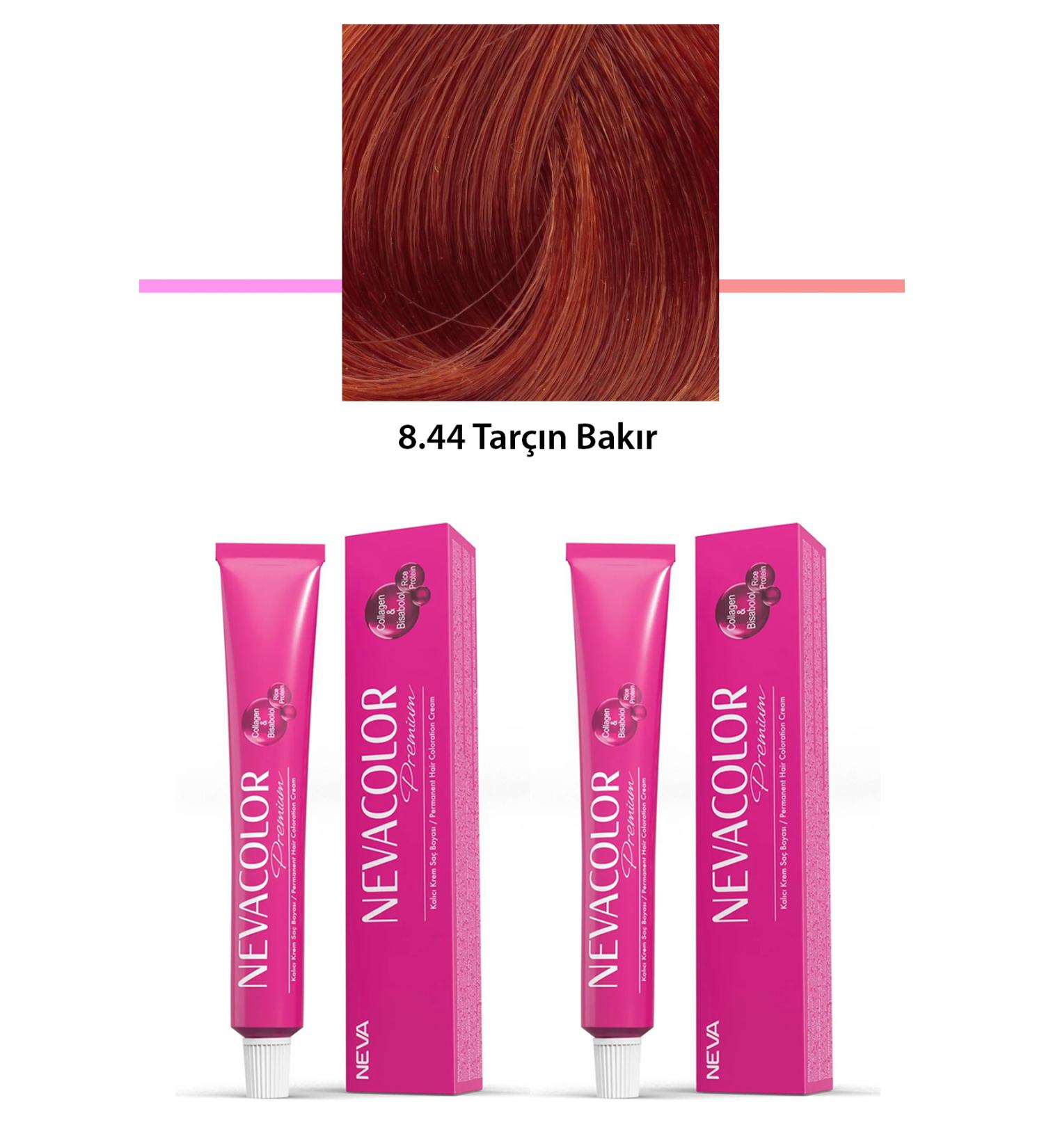 Calleren 2 Set Premium 8.44 Cinnamon Copper - Permanent Cream Hair Dye 2 X 50 g Tube - CLN2192-2935