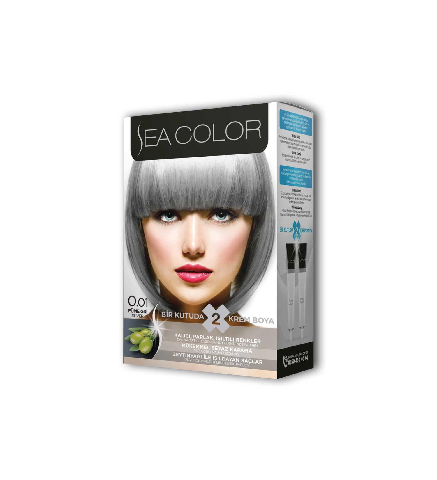 HELSOL 2 Tube Cream Hair Dye Set Smoke Gray No:0.01 - HLS8635-8514