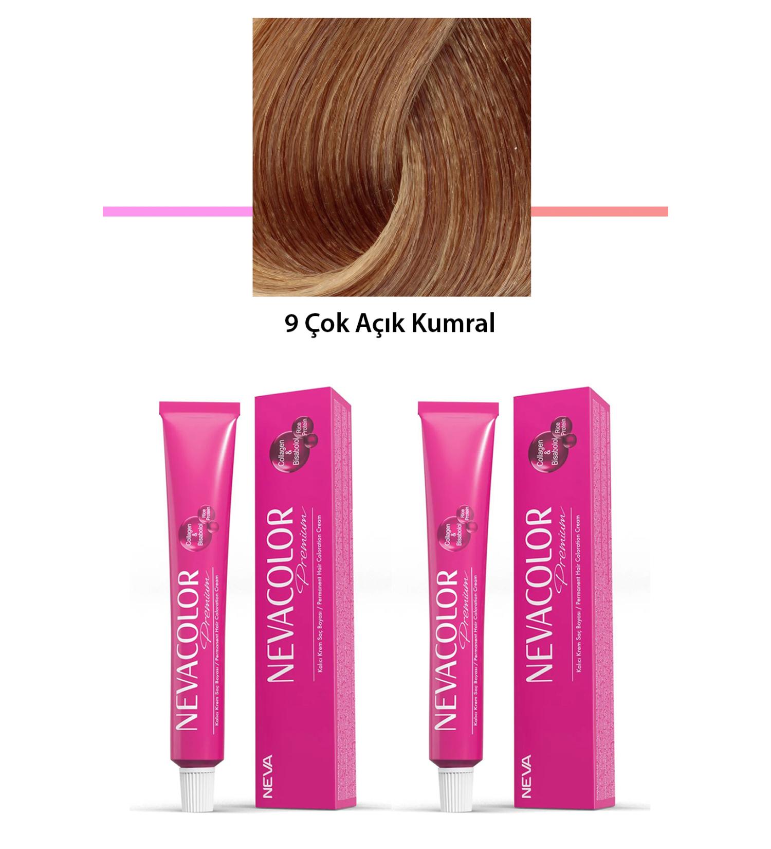 calleren 2 Set Premium 9 Very Light Blonde - Permanent Cream Hair Dye 2 X 50 g Tube - CLN7741-5586