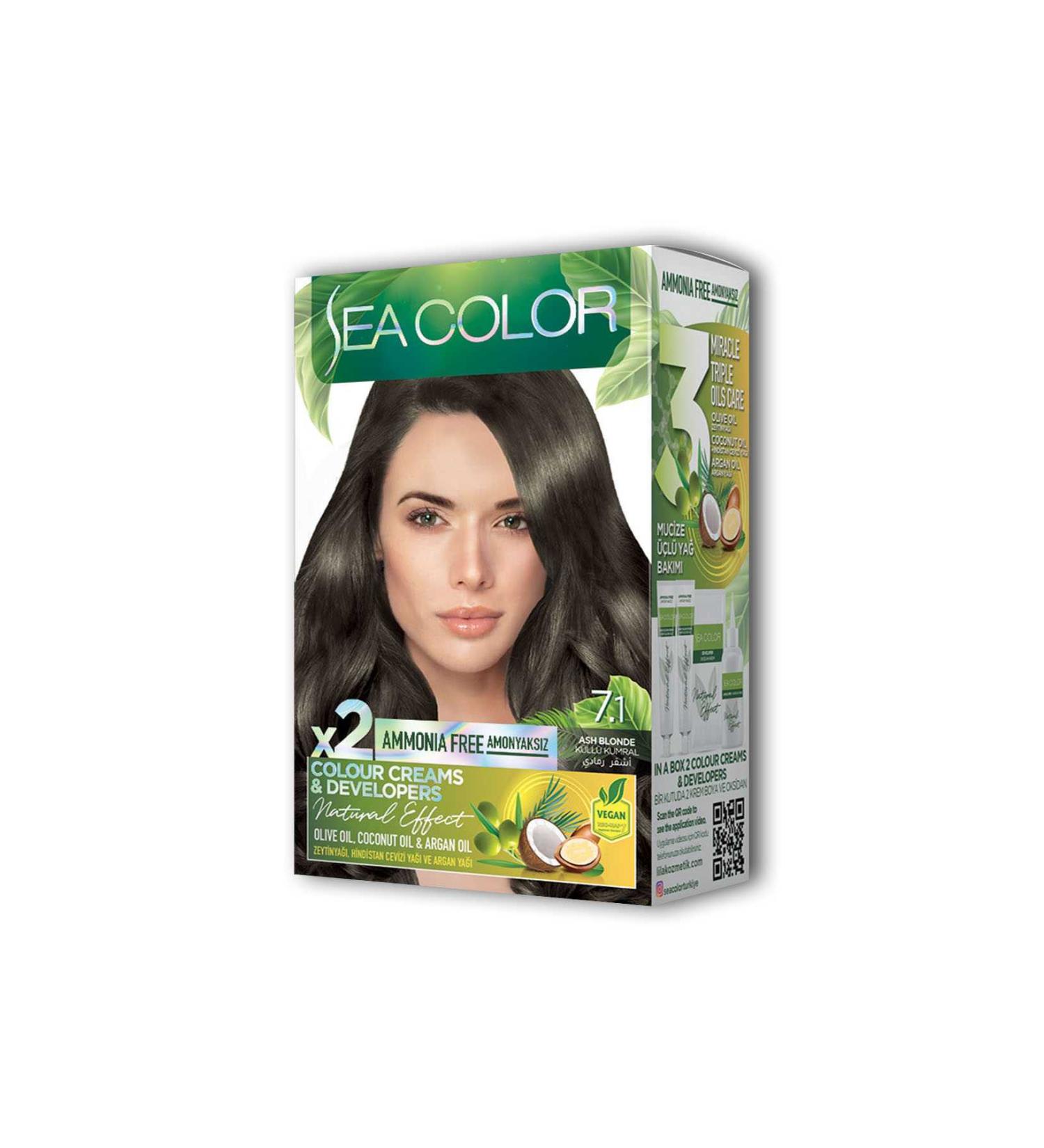 sahbulstore 2 Tube Cream Hair Dye Set Ash Blonde No:7.1 - SBS8490-9734