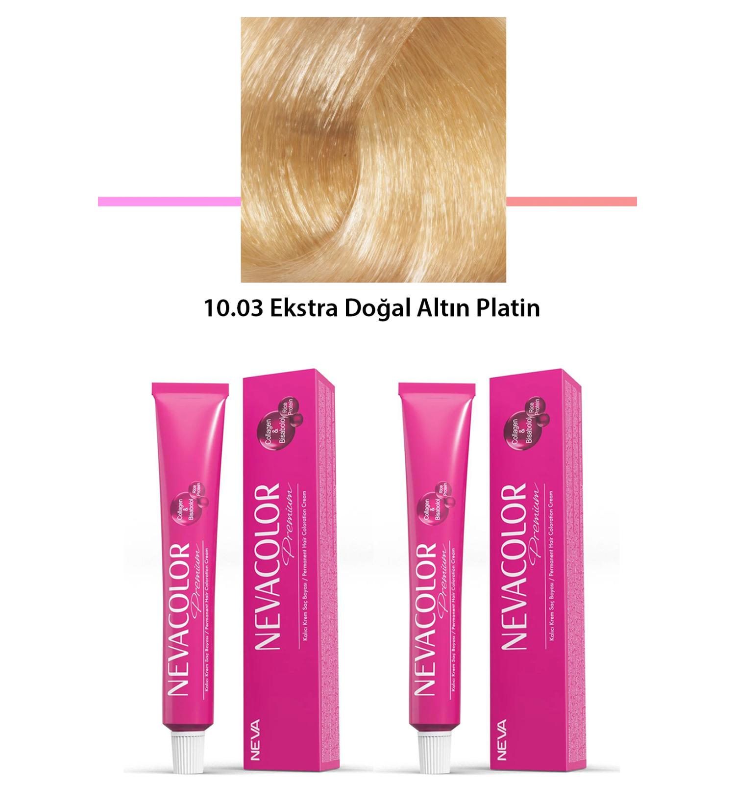 ekapkozmetik 2li Set Premium 10.03 Extra Natural Gold Platinum - Permanent Cream Hair Dye 2 X - DVG9400-5487
