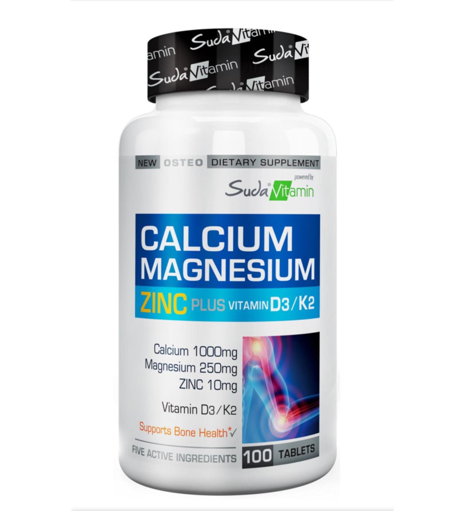Vitamin Calcium Magnesium Zinc Plus Vit D3 K2 100 Tablets in Water - Buy Online on GoSupps.com