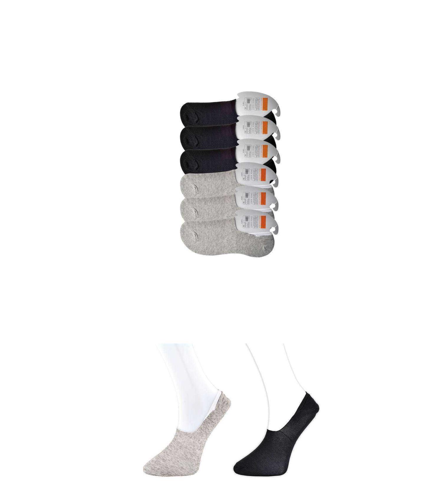 Skygo Black and Grey Men's Ballerina Socks 6 pairs