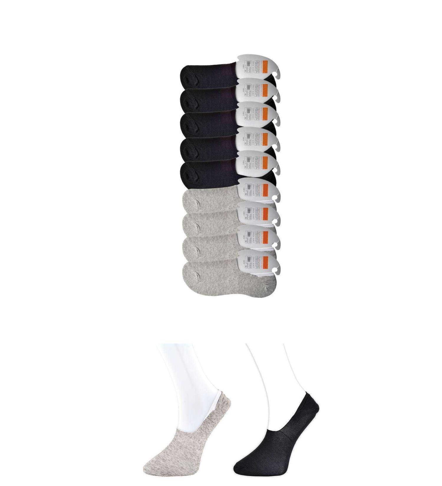 Skygo Black and Grey Men's Ballerina Socks 9 pairs