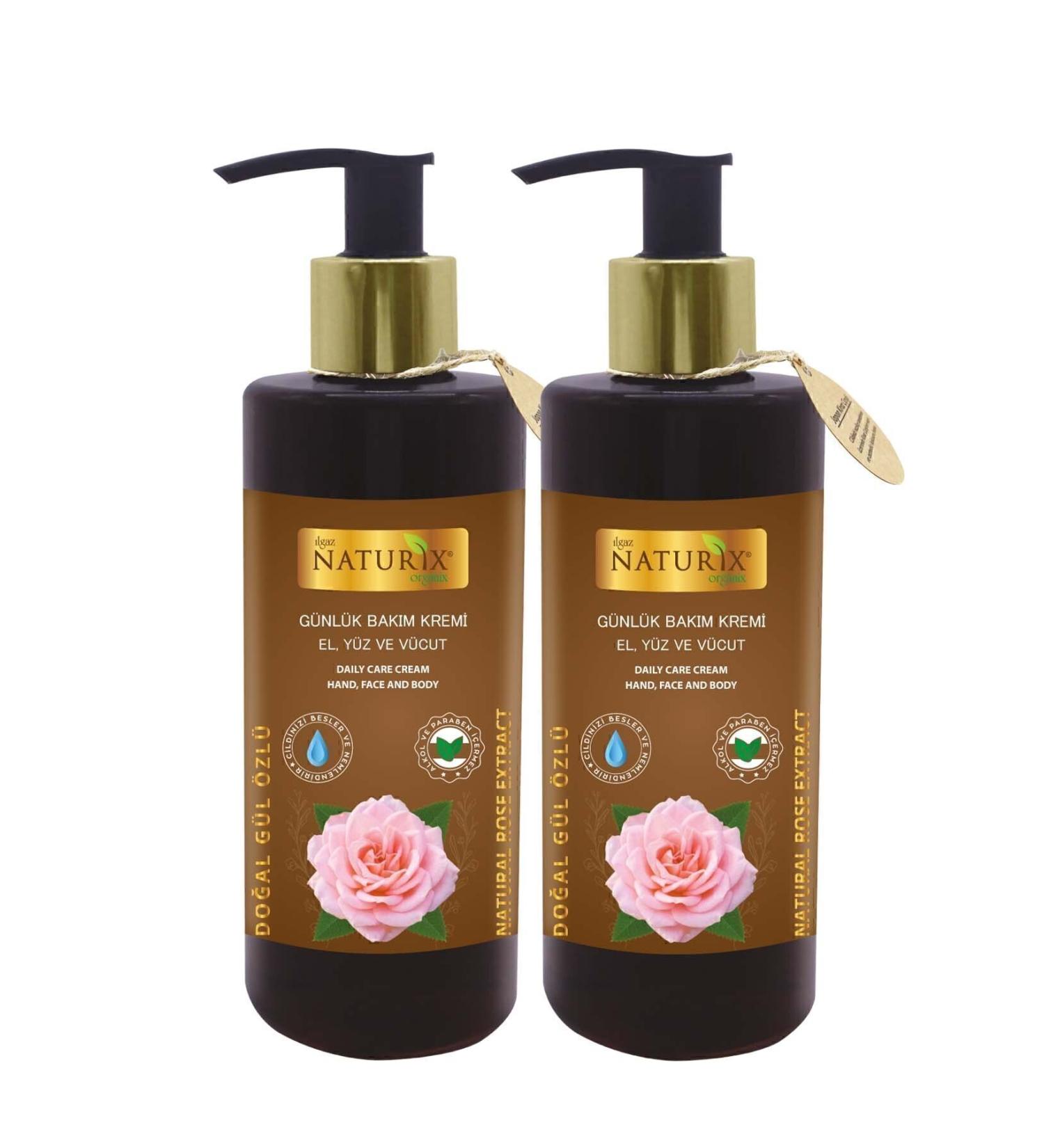 Naturix Rose Essence Hand - Face - Body Lotion Moisturizing Therapy Cream 2 Pieces 250 ml Rose Cream - Buy Online on GoSupps.com