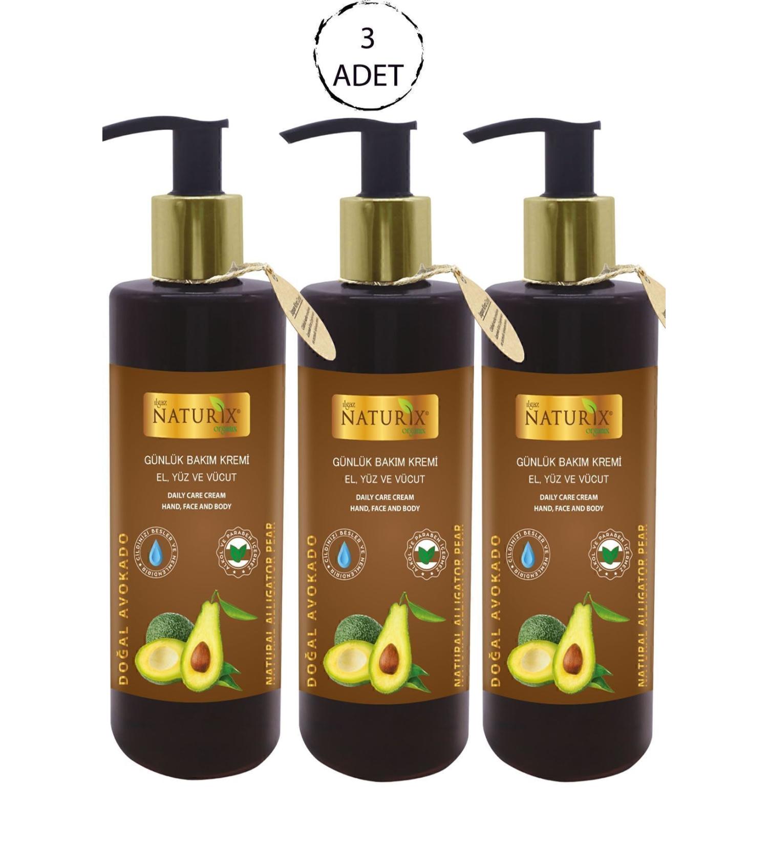 Naturix 3-Part Avocado Oil Extract 250 Ml Organic Daily Care Cream Moisturizing Hand Face Body Care Cream - Buy Online on GoSupps.com