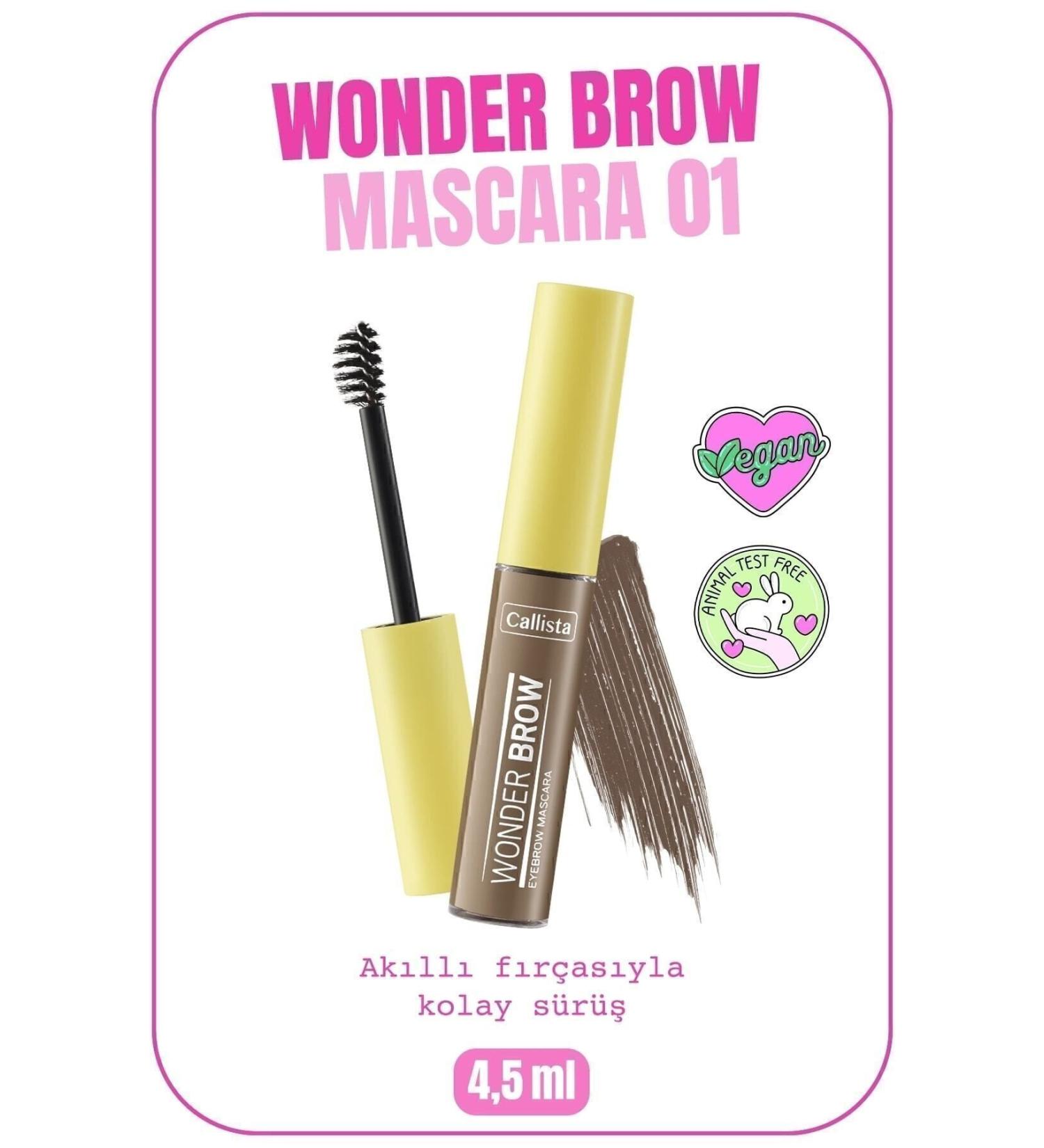 Callista Wonder Brow Eyebrow Mascara - 01 Light Brown - Buy Online on GoSupps.com