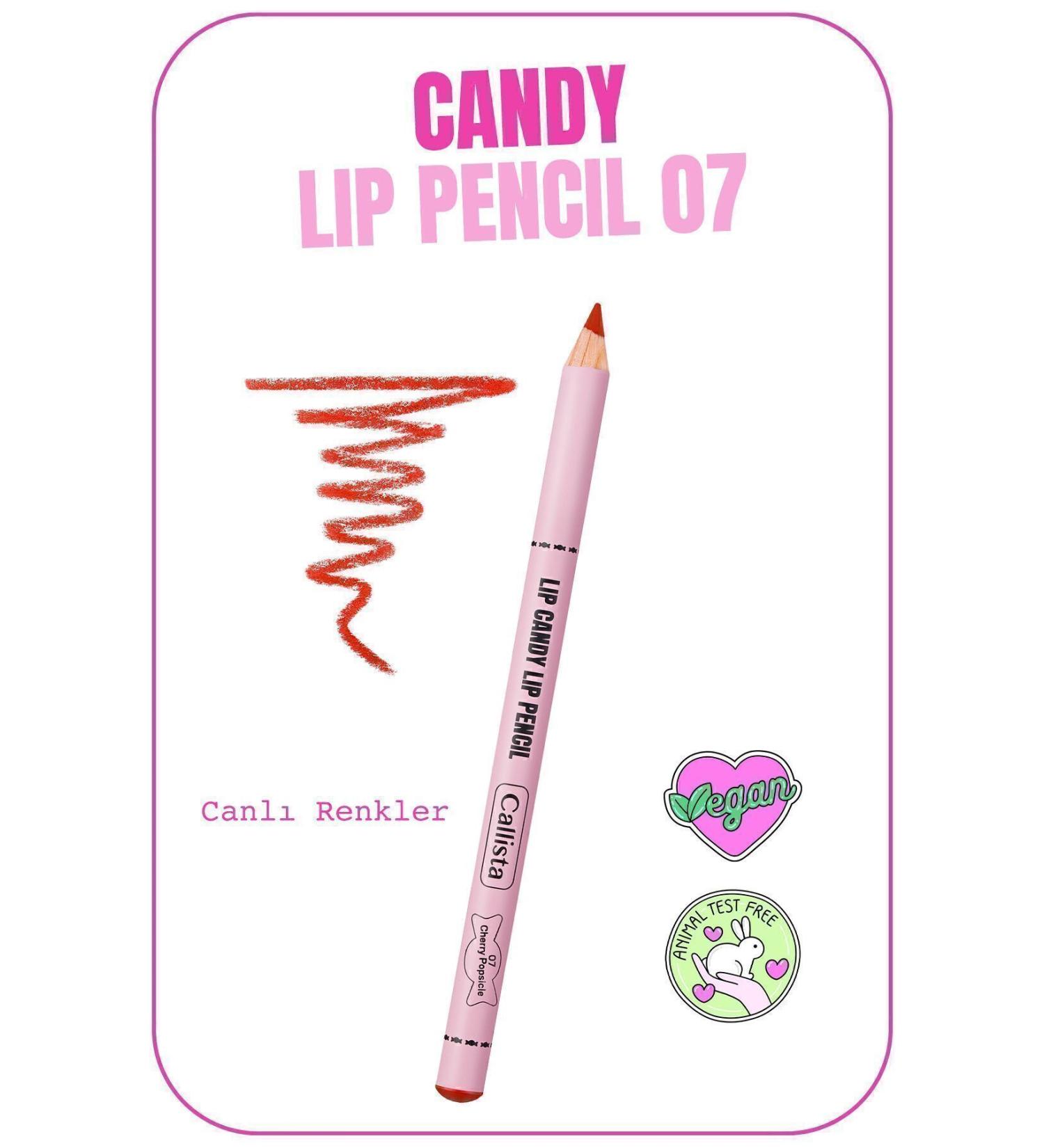 Callista Lip Candy Lip Pencil 07 Cherry Popsicle - Red - Buy Online on GoSupps.com
